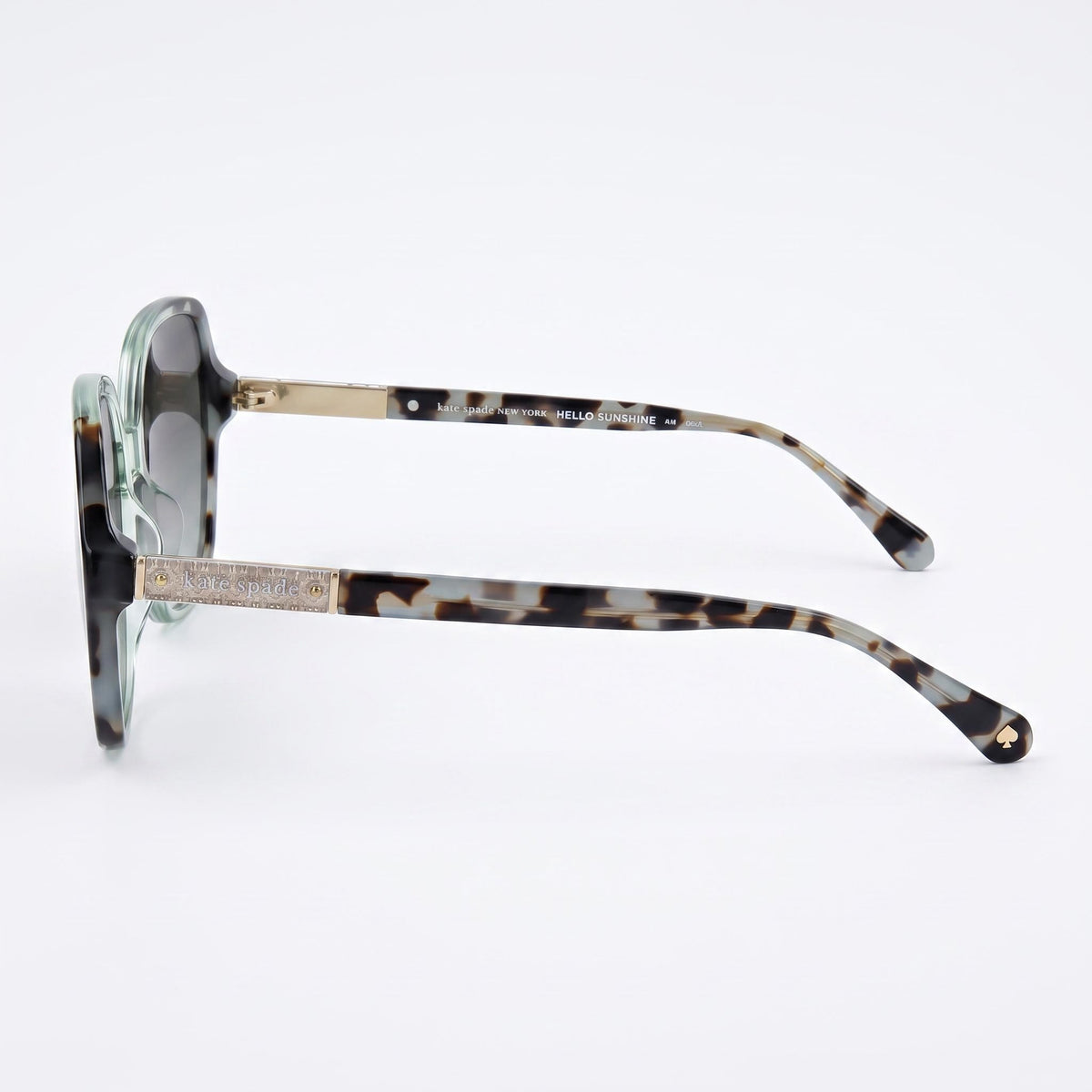 kate spade new york Gafas de sol cuadradas de acetato gris azulado contemporáneas para mujer, lentes con degradado sombreado gris oscuro, protección UV, 57 mm, Photo 2