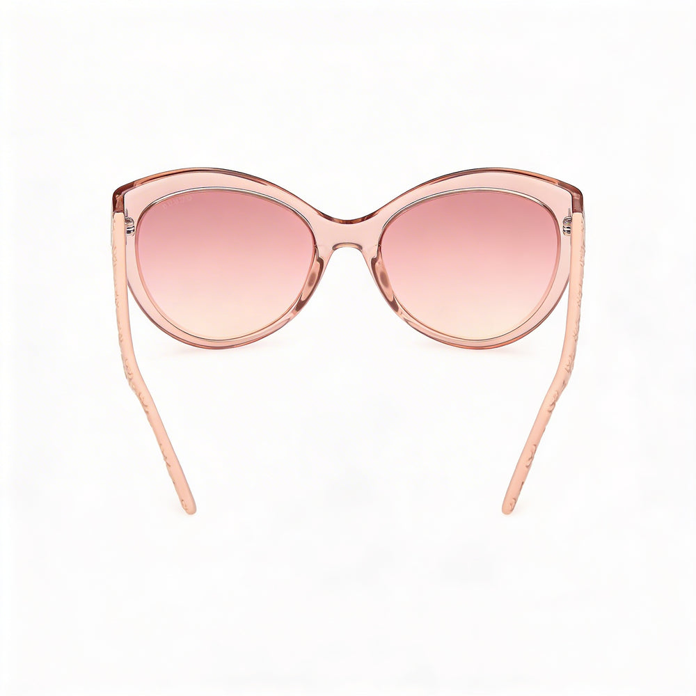GUESS Women's Juliette Butterfly Plastic Sunglasses Beige Brown Lens 100% UV Protection 61mm