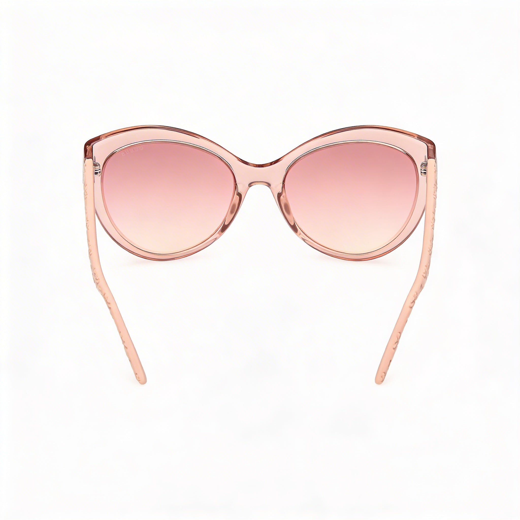 GUESS Gafas de sol de plástico Juliette Butterfly para mujer, lente marrón beige, 100 % protección UV, 61 mm, Photo 3
