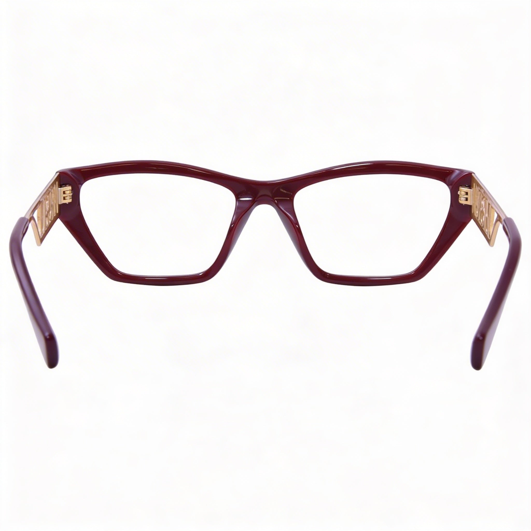 Gafas ópticas Versace Ve 3327u para mujer con montura de aluminio burdeos y lentes de demostración transparentes, 55 mm, Photo 4
