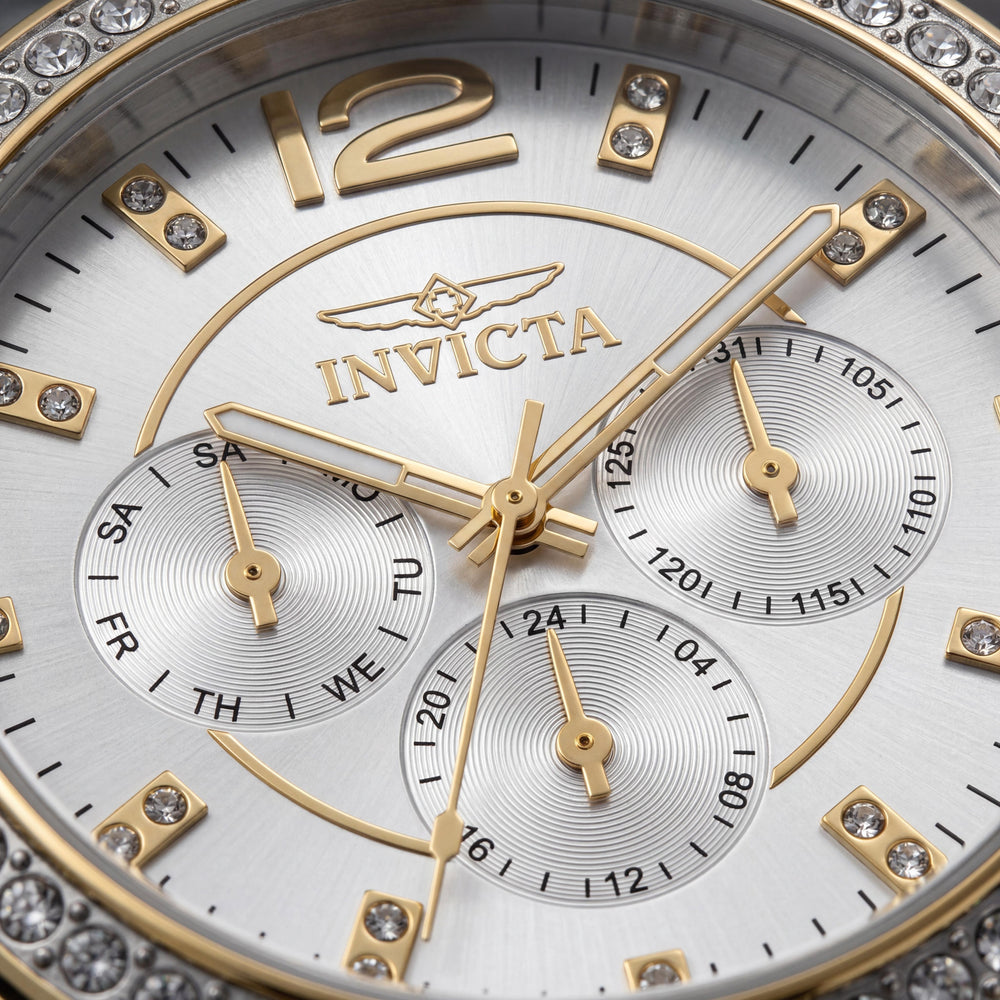 Invicta Angel 50110 Women's Silver Stainless Steel Quartz Bracelet Watch 38mm 5 ATM Water Resistant