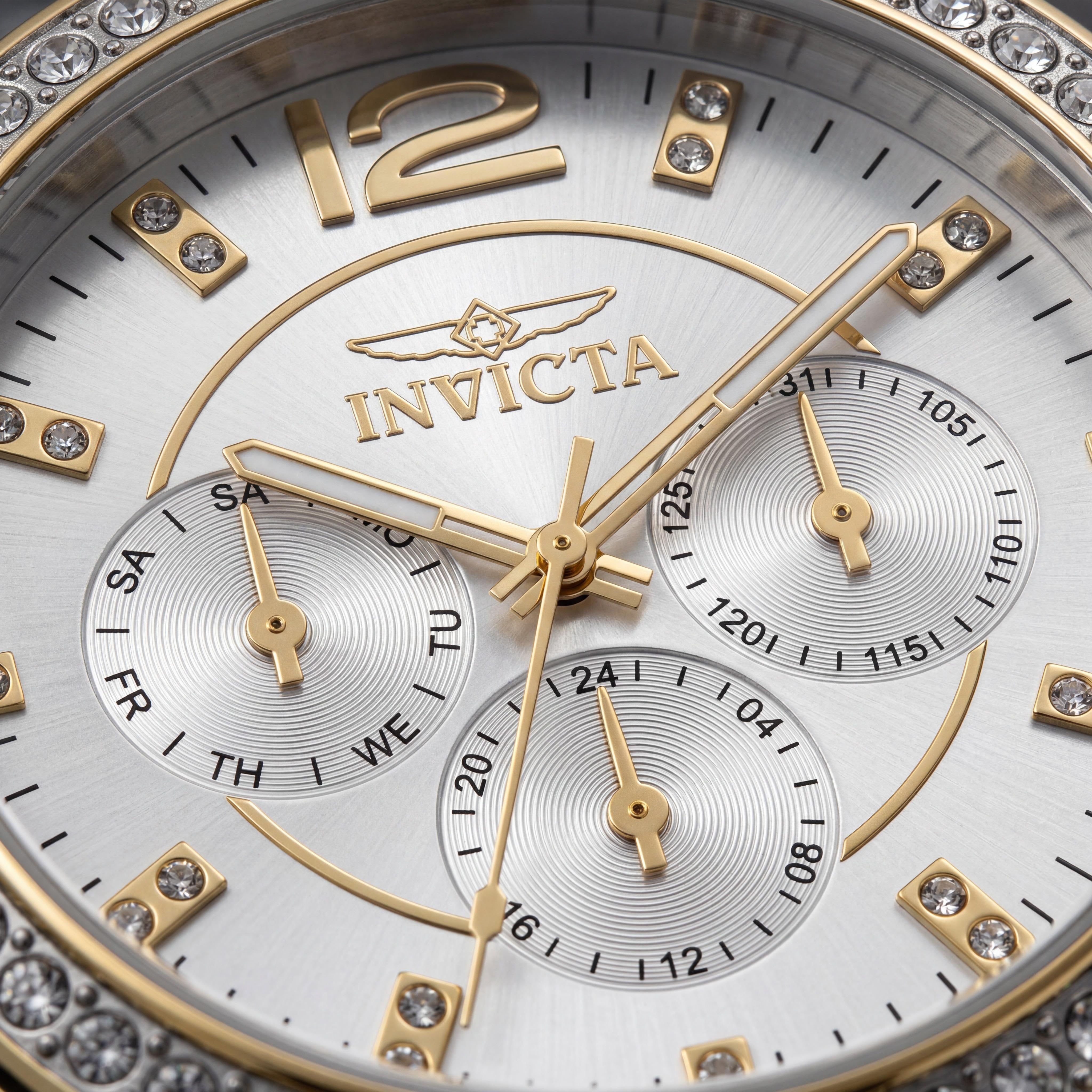 Invicta Angel 50110 Reloj de Pulsera de Cuarzo de Acero Inoxidable Plateado para Mujer 38 mm Resistente al Agua 5 ATM, Photo 2