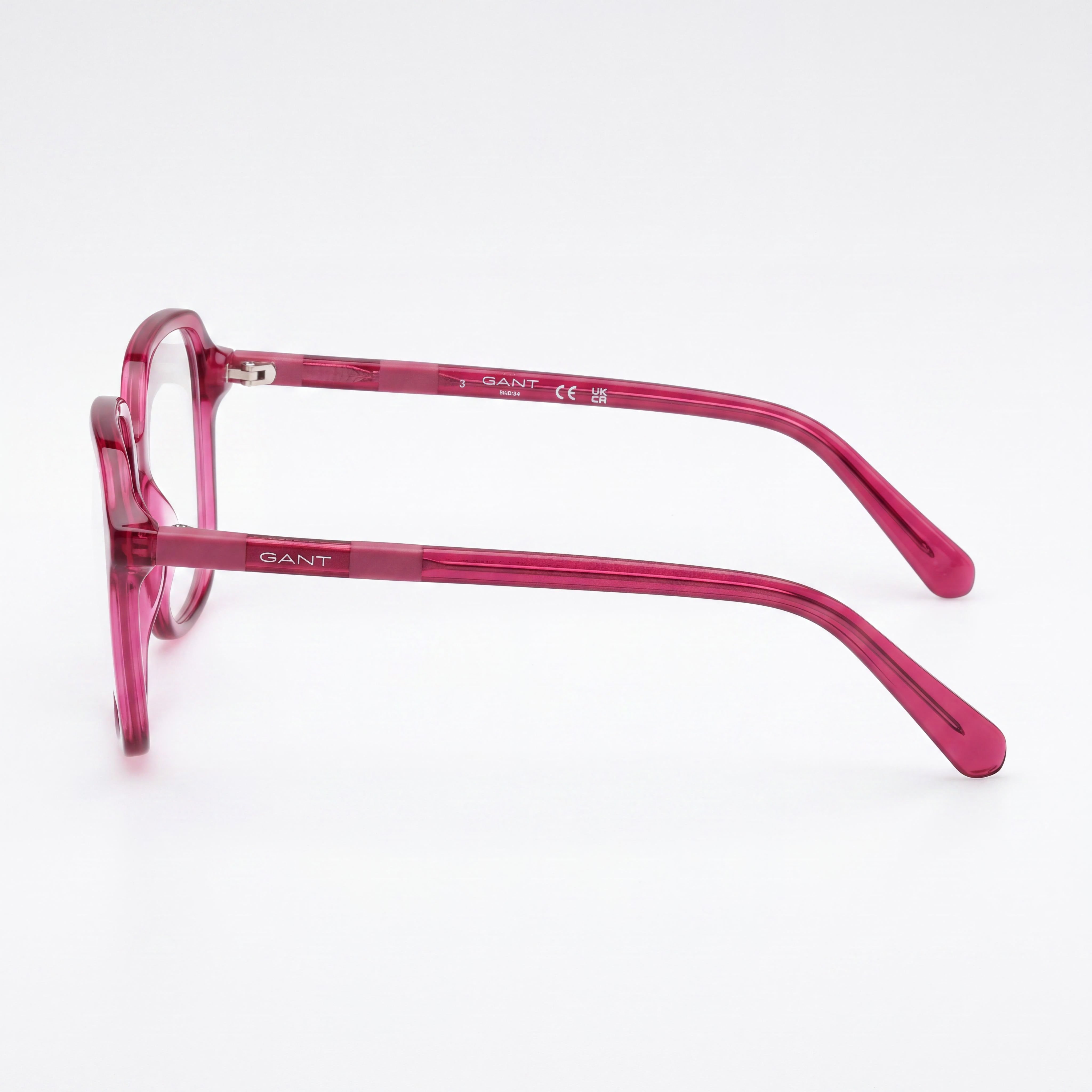 Gafas GANT para hombre Ga4155 con montura de plástico fucsia brillante y lentes de policarbonato de 55 mm, Photo 2