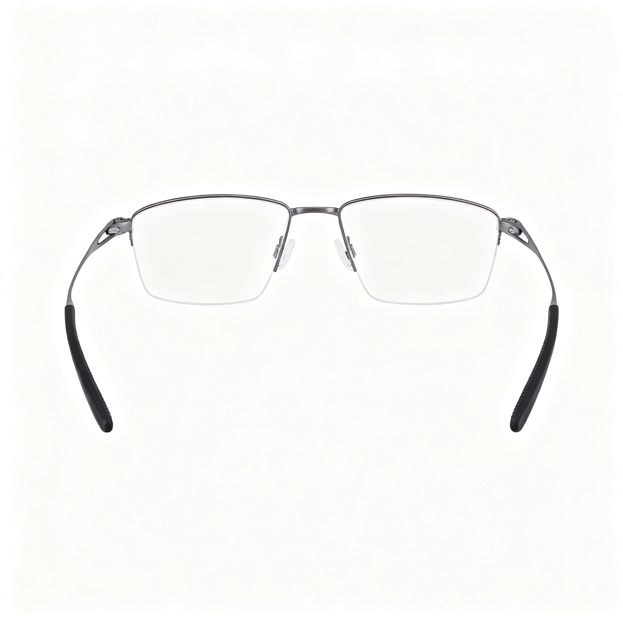 Nike 6045 Men's & Women's Gunmetal Titanium Semi-Rim Rectangle Prescription-Ready Optical Frames 52-18-140, Photo 4