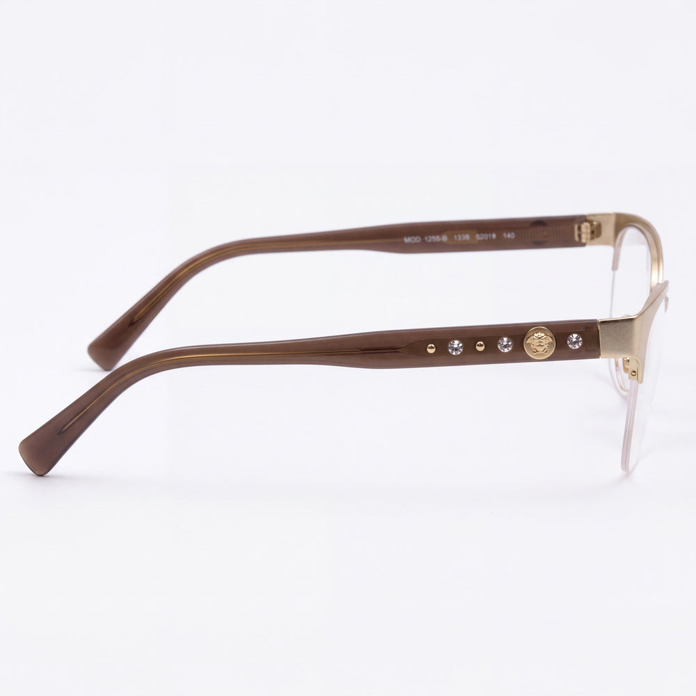 Monturas ópticas unisex Versace VE1255B133952 redondas de metal al aire, color dorado, 52 mm - listas para graduar
