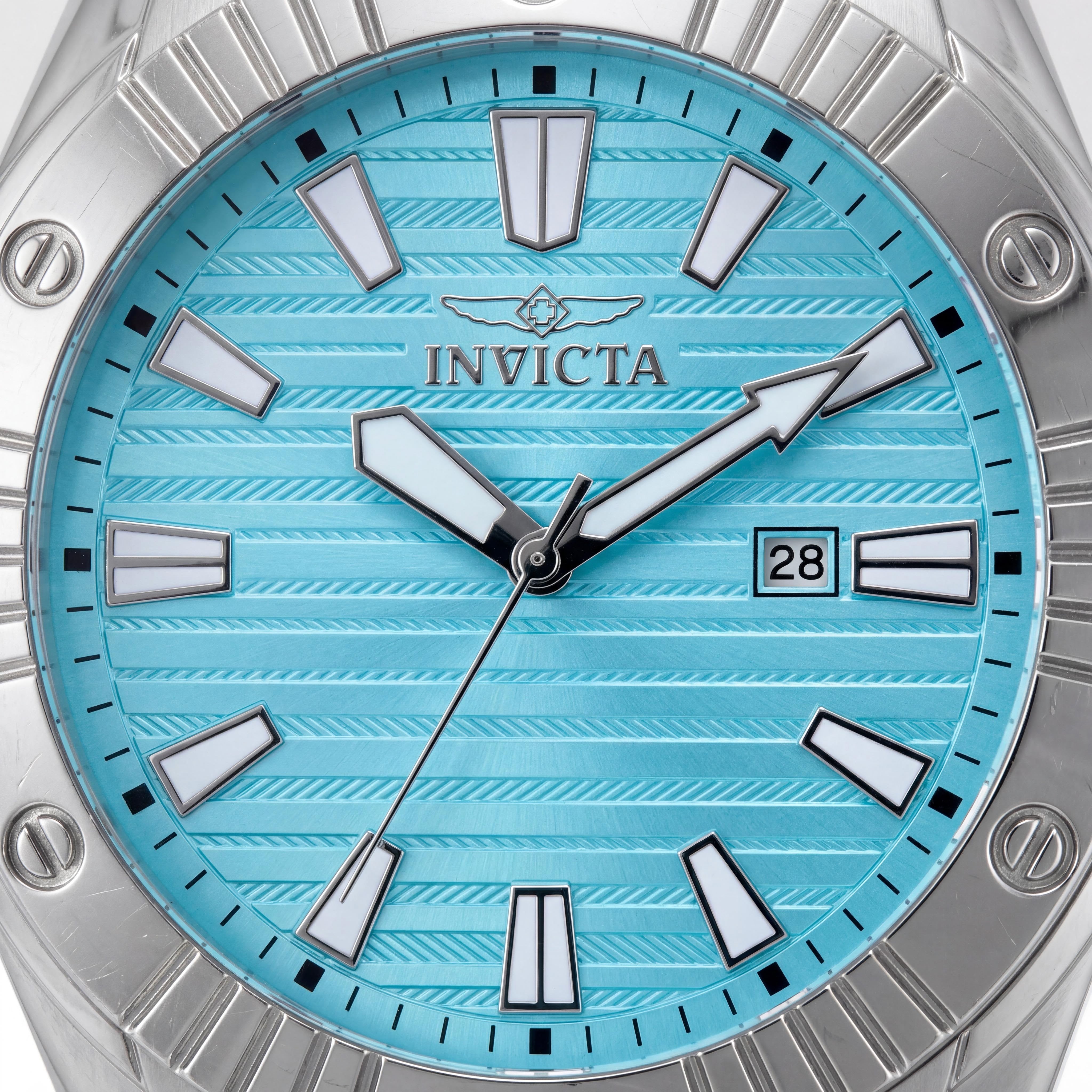 Reloj de cuarzo Invicta Angel 50386 para mujer con caja de acero inoxidable plateada de 47 mm y esfera azul, Photo 2