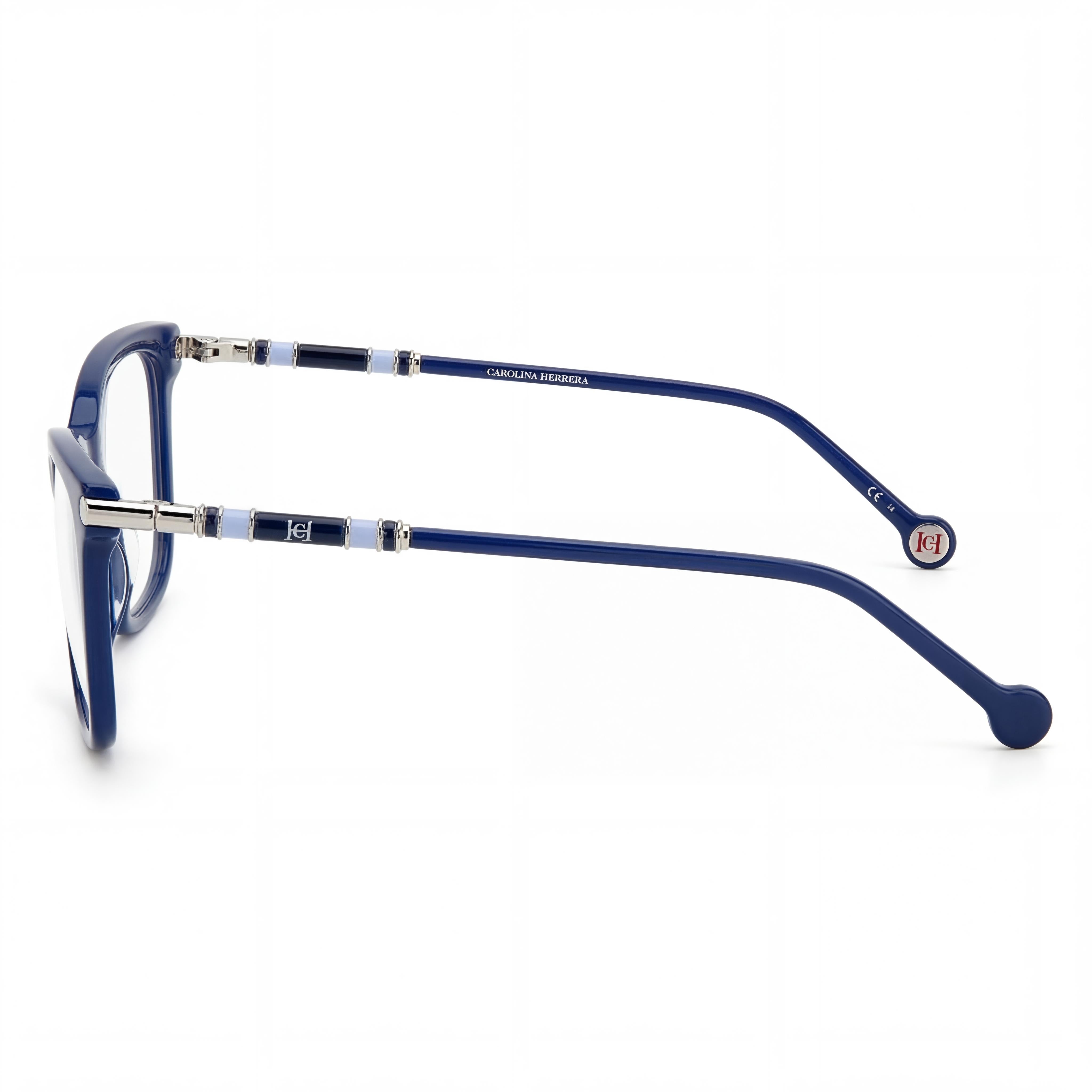 Carolina Herrera CH 0028 Women's Blue Acetate Cat Eye Polarized Sunglasses with Transparent Polycarbonate Lenses 53-18-145, Photo 2