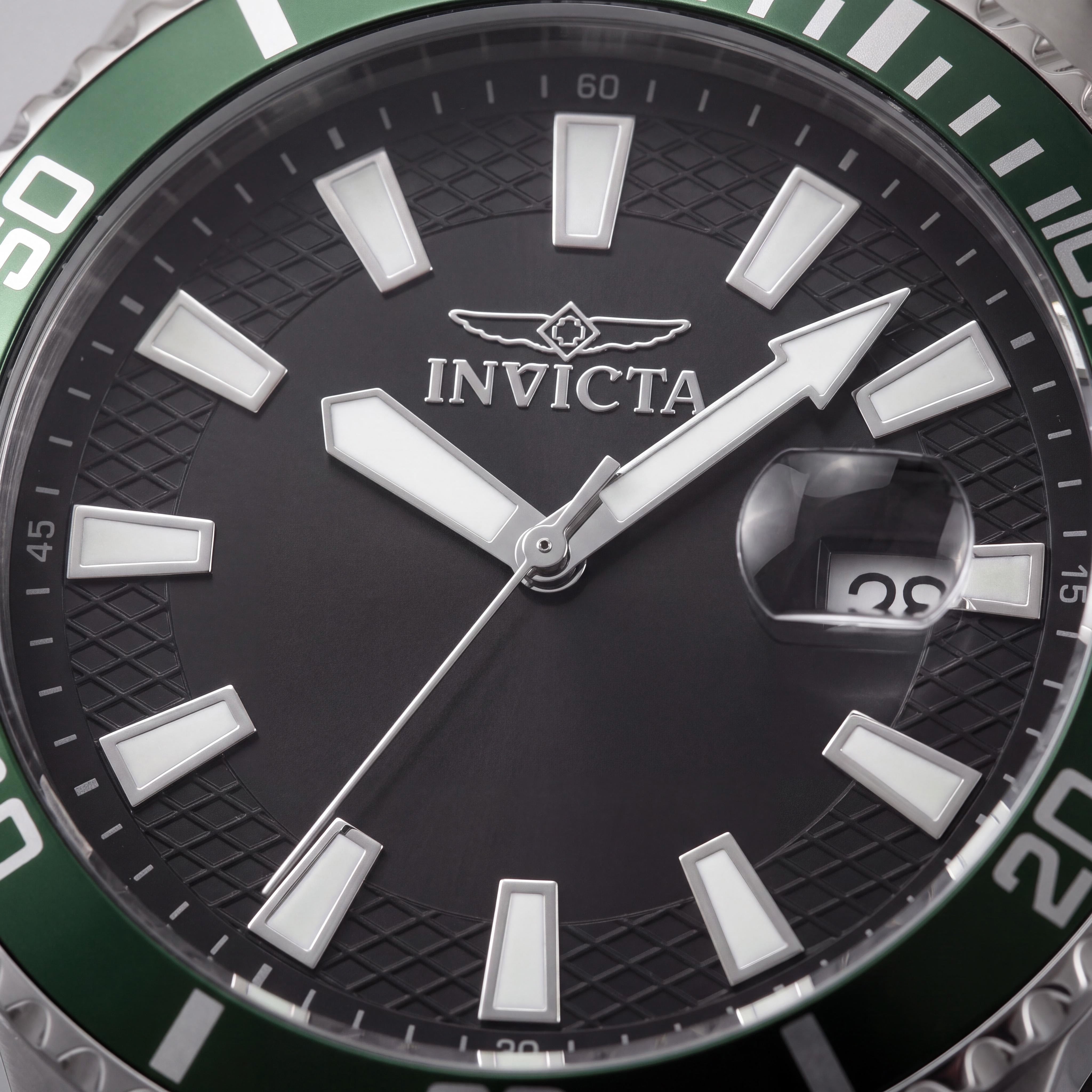 Invicta Pro Diver IN-46075-AMZUK Reloj unisex de acero inoxidable, esfera plateada y negra de 45 mm, resistente al agua, Photo 2
