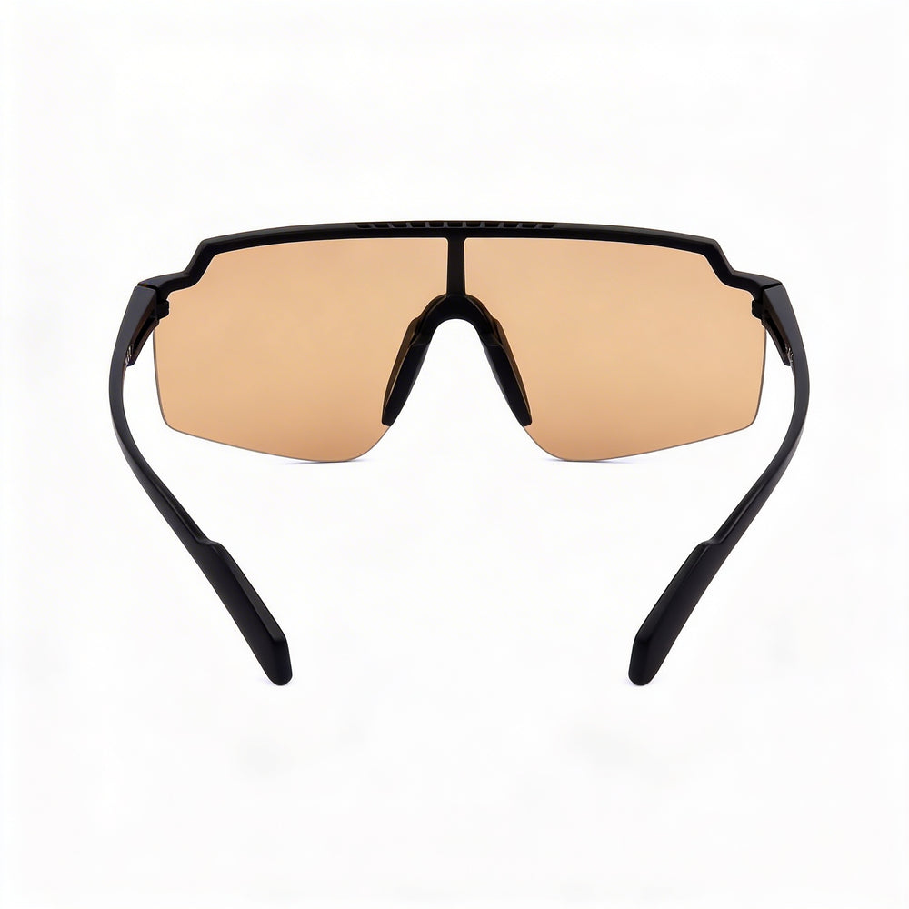Gafas de sol Adidas SP001801G00 con montura de plástico negro y lentes de espejo marrones para hombre y mujer 59mm