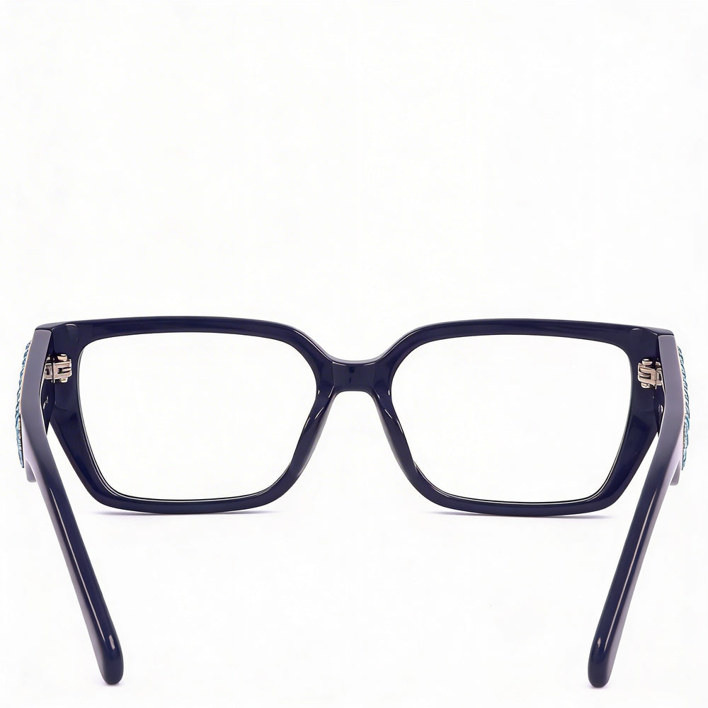 Gafas Swarovski Sk5446 para mujer con montura de plástico azul brillante y lentes de policarbonato transparente de 54 mm