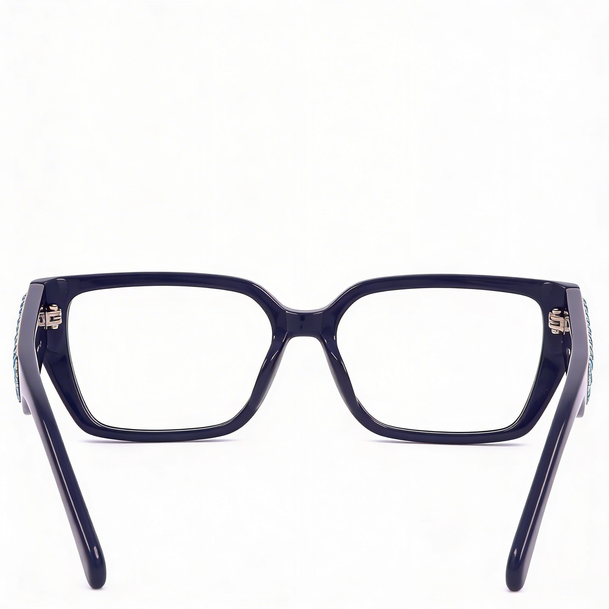 Gafas Swarovski Sk5446 para mujer con montura de plástico azul brillante y lentes de policarbonato transparente de 54 mm, Photo 3