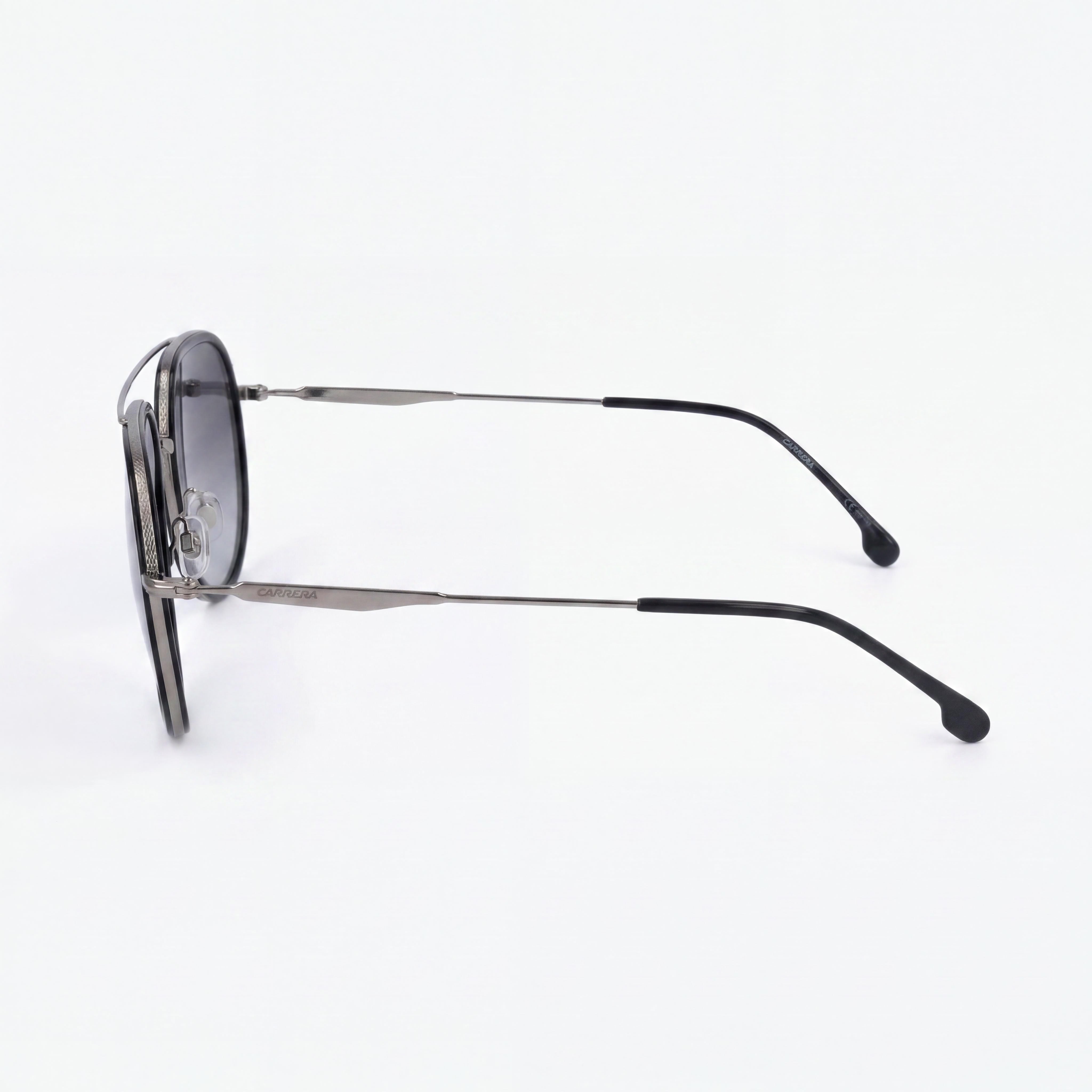 Gafas de sol Carrera 295/S Classic unisex de acero inoxidable con protección UV, armazón gris y negro degradado, lentes gris oscuro degradado 58 mm, Photo 3