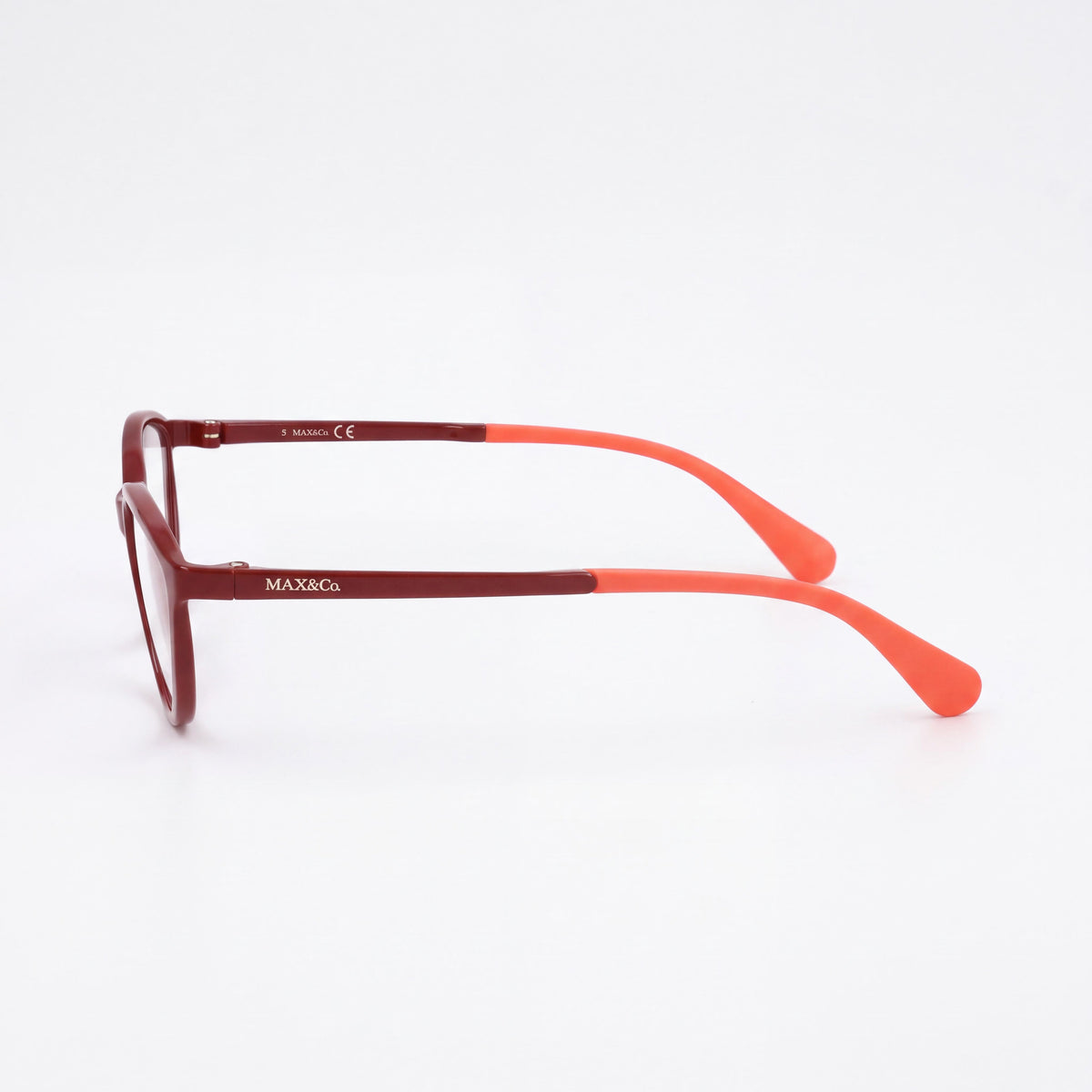 Gafas graduadas de mujer MAX &CO MO5044 con montura inyectada de estilo moderno en color burdeos, tamaño 55-14-140, Photo 3