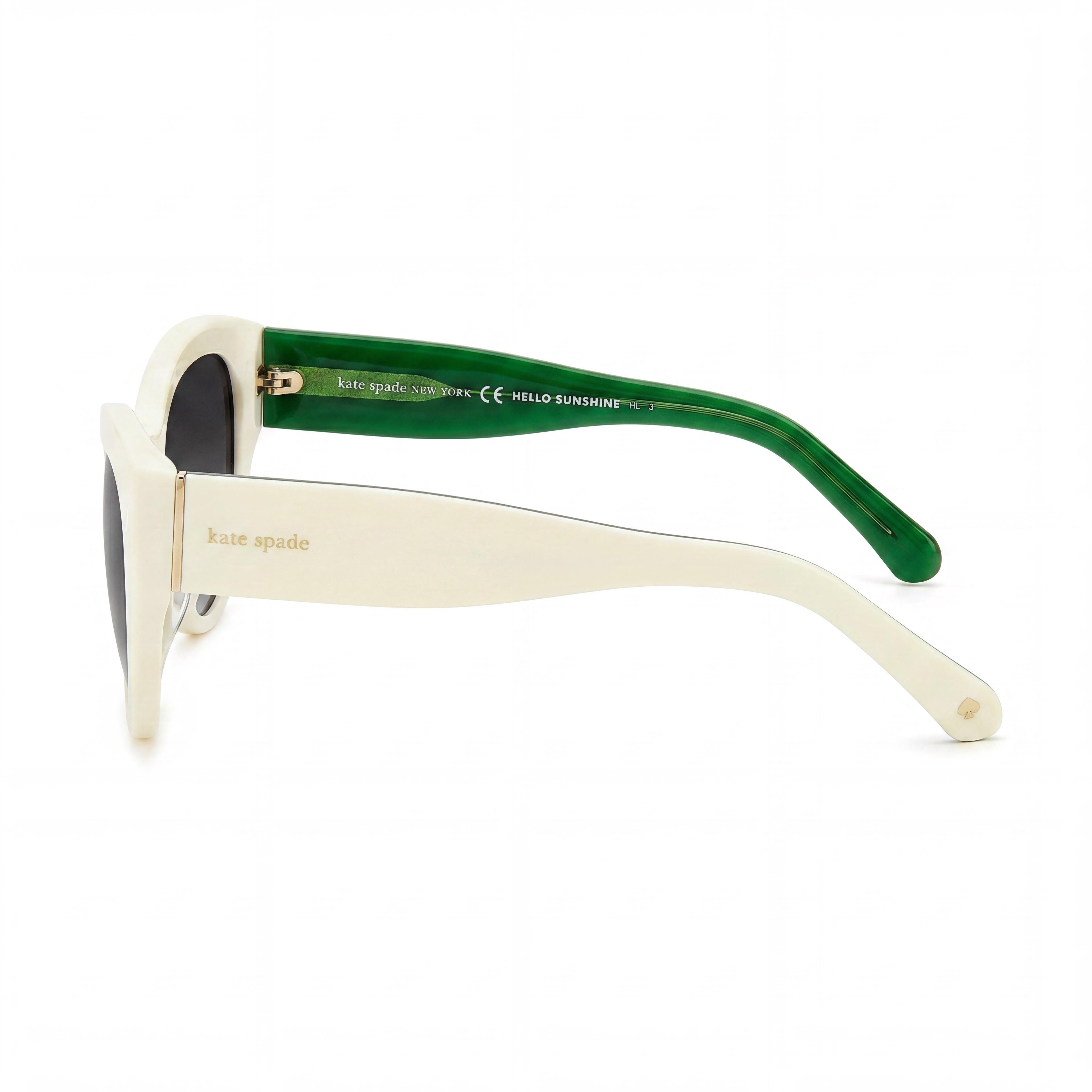 Kate Spade New York Gafas de Sol Casuales para Mujer, Montura de Plástico Sombreada Blanco y Gris, Lentes Grises Sombreadas con Protección UV, 55mm, Photo 3