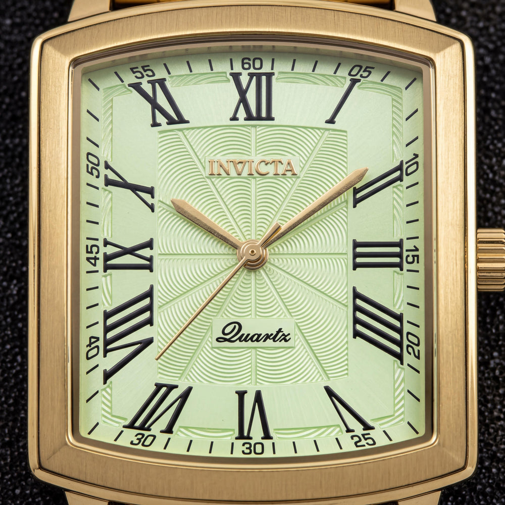 Invicta Celestial 69156 Reloj de cuarzo unisex de acero inoxidable tono dorado con esfera verde de 25 mm