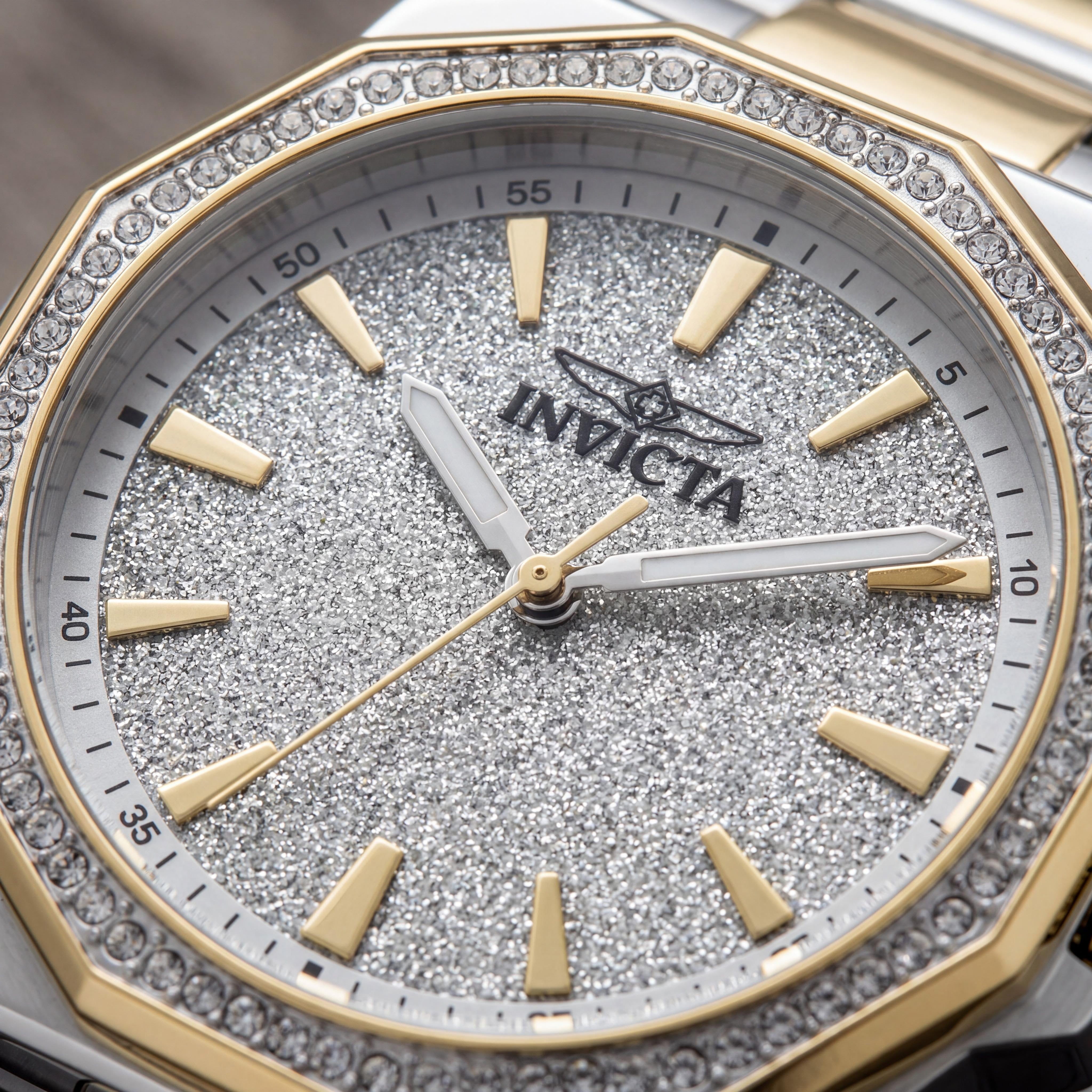 Invicta Speedway 49129 Reloj cronógrafo de cuarzo de acero inoxidable plateado para mujer de 34 mm, Photo 2
