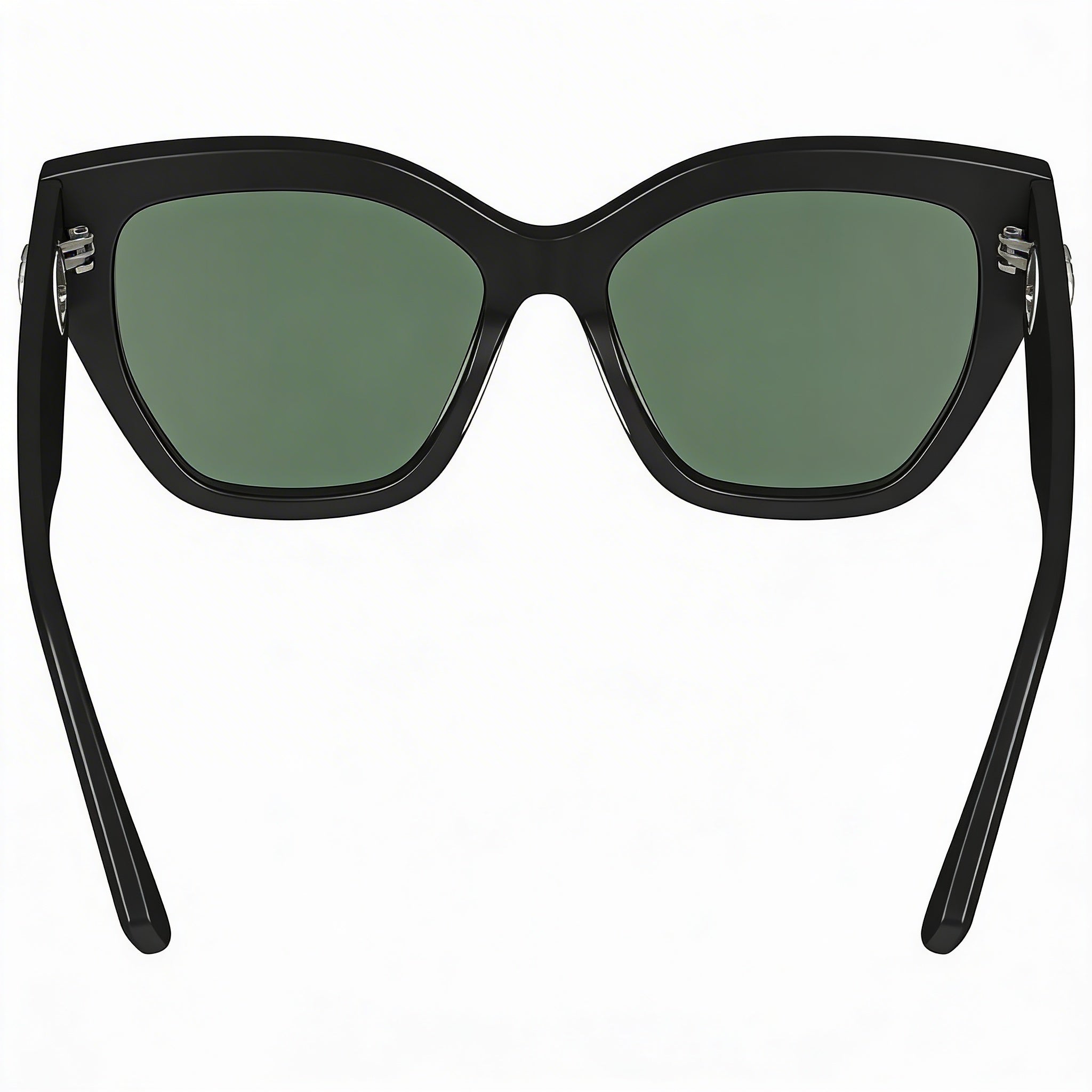 Gafas de sol Longchamp modernas para mujer, negras de plástico, estilo ojo de gato, protección UV, lentes verde oscuro sólidas de 55 mm, Photo 3