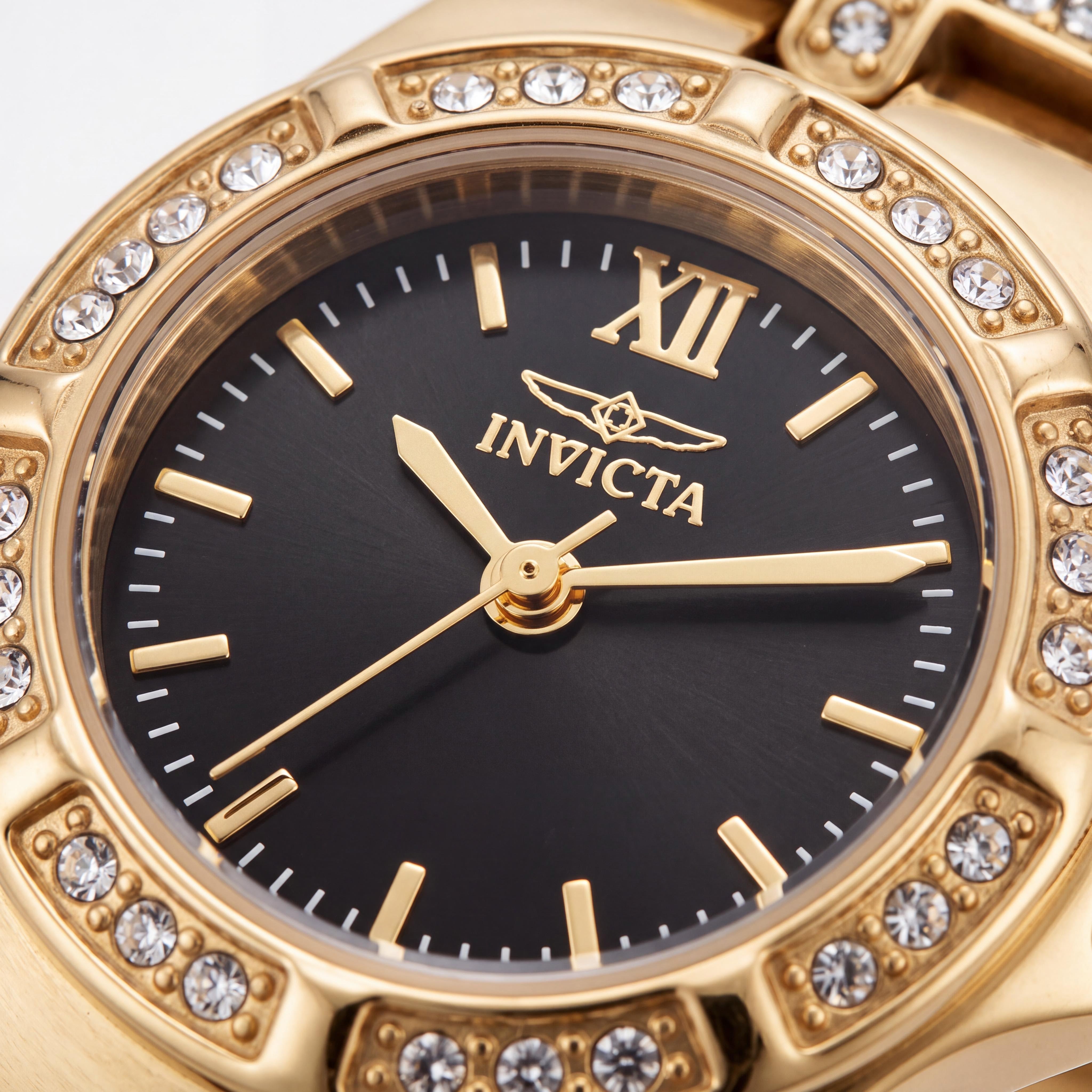 Invicta Wildflower 17065 Women's 21mm Black Dial Gold Ion-Plated Stainless Steel Swiss Quartz Watch, Photo 2