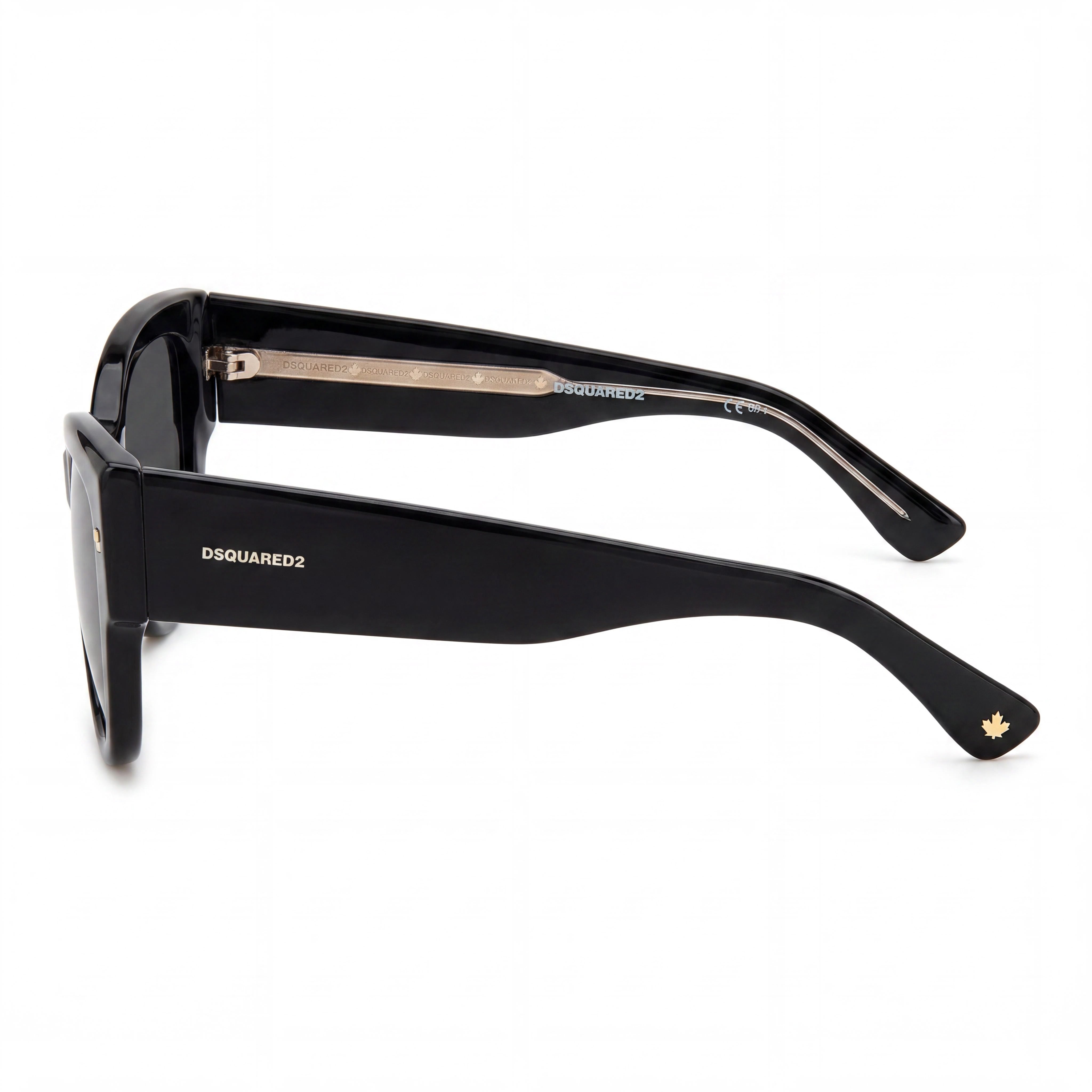 Dsquared2 D2 0016/s Women's Casual Acetate Frame Black Gold Polycarbonate Non-Polarized UV Protection Sunglasses 56mm, Photo 3