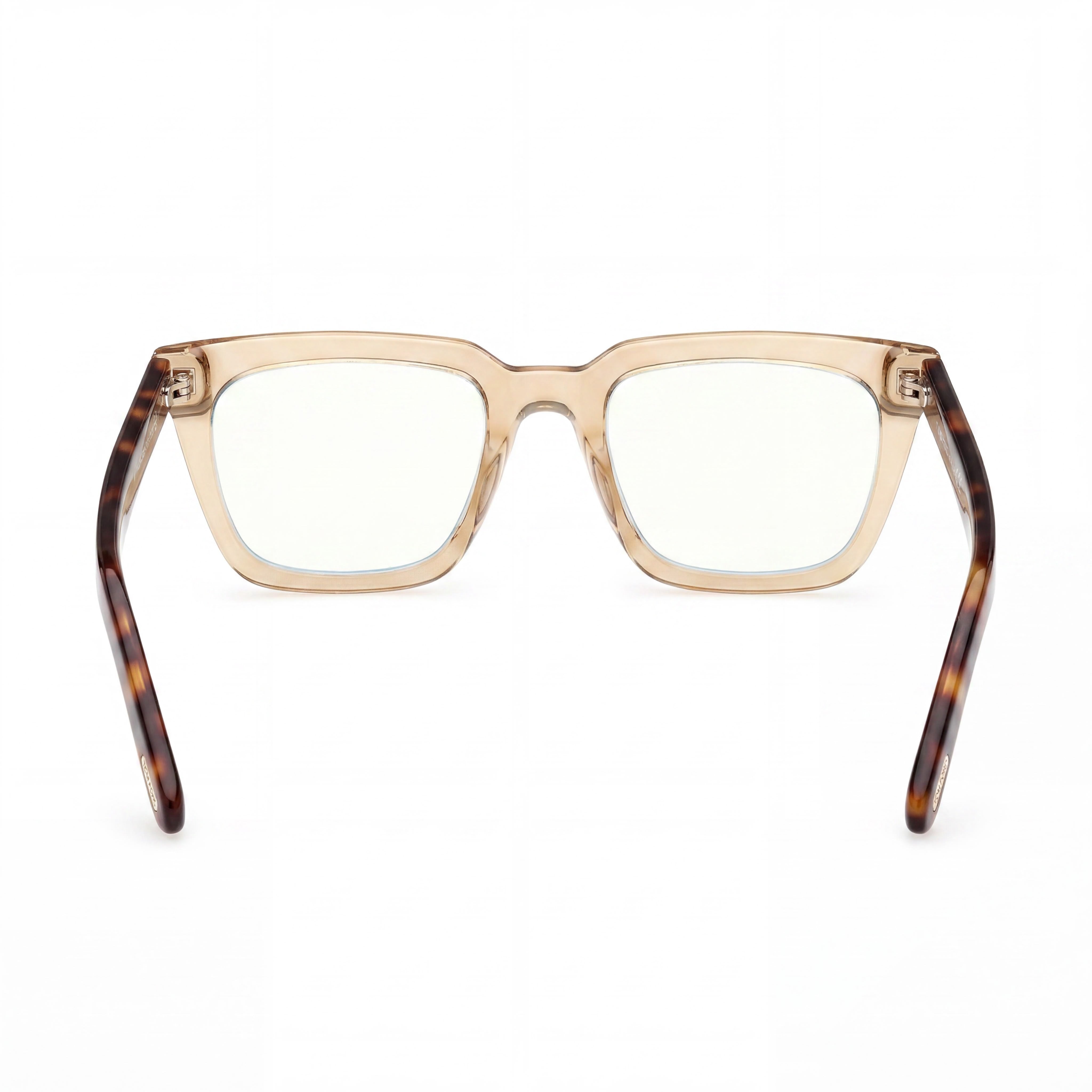 Tom Ford Ft5963-b Gafas Unisex con Montura de Material Café, Café Claro Brillante, Lentes de Policarbonato 50-20-145, Photo 4