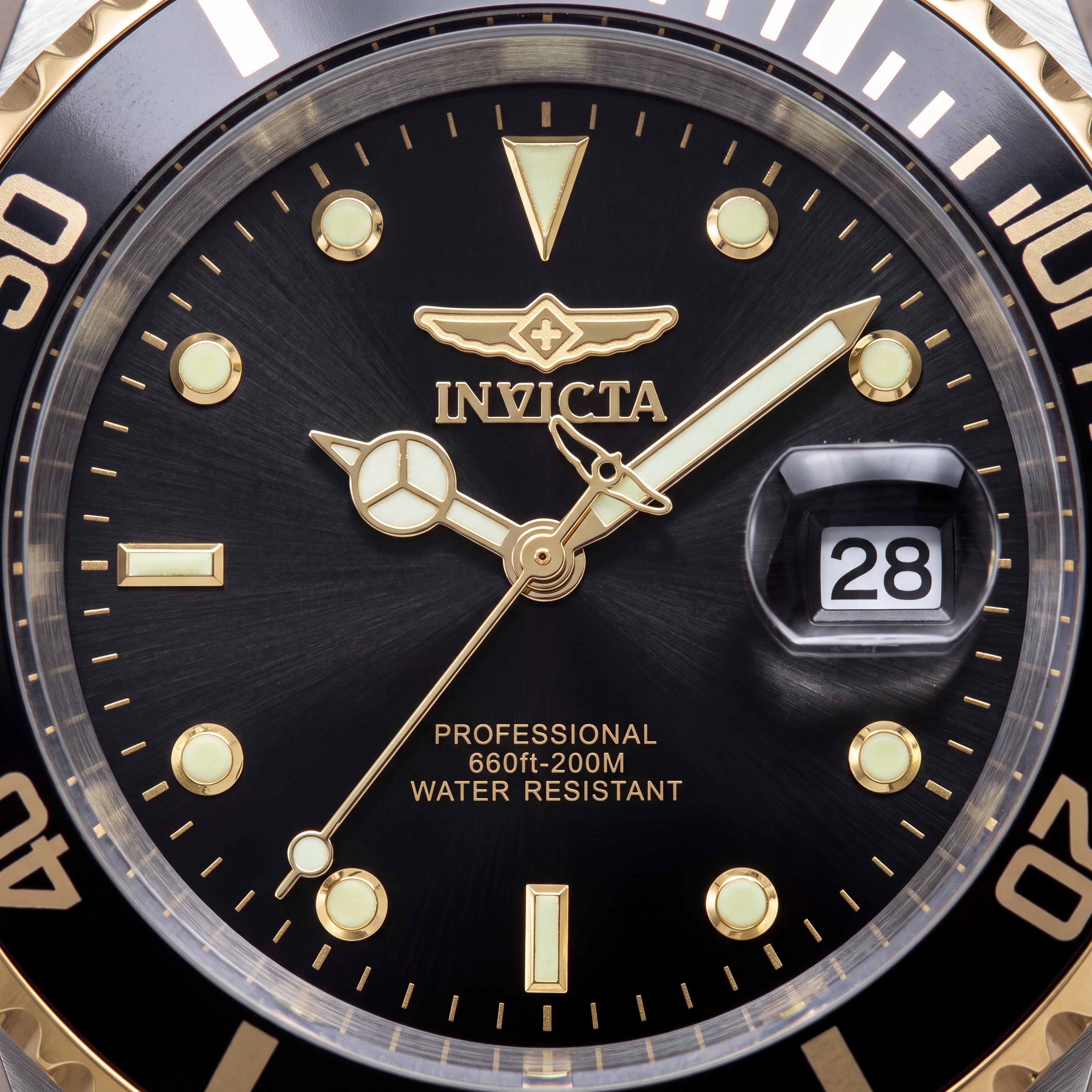 Invicta Reloj de pulsera para hombre Pro Diver 26973 de dos tonos de acero inoxidable negro 40 mm resistente al agua, Photo 2
