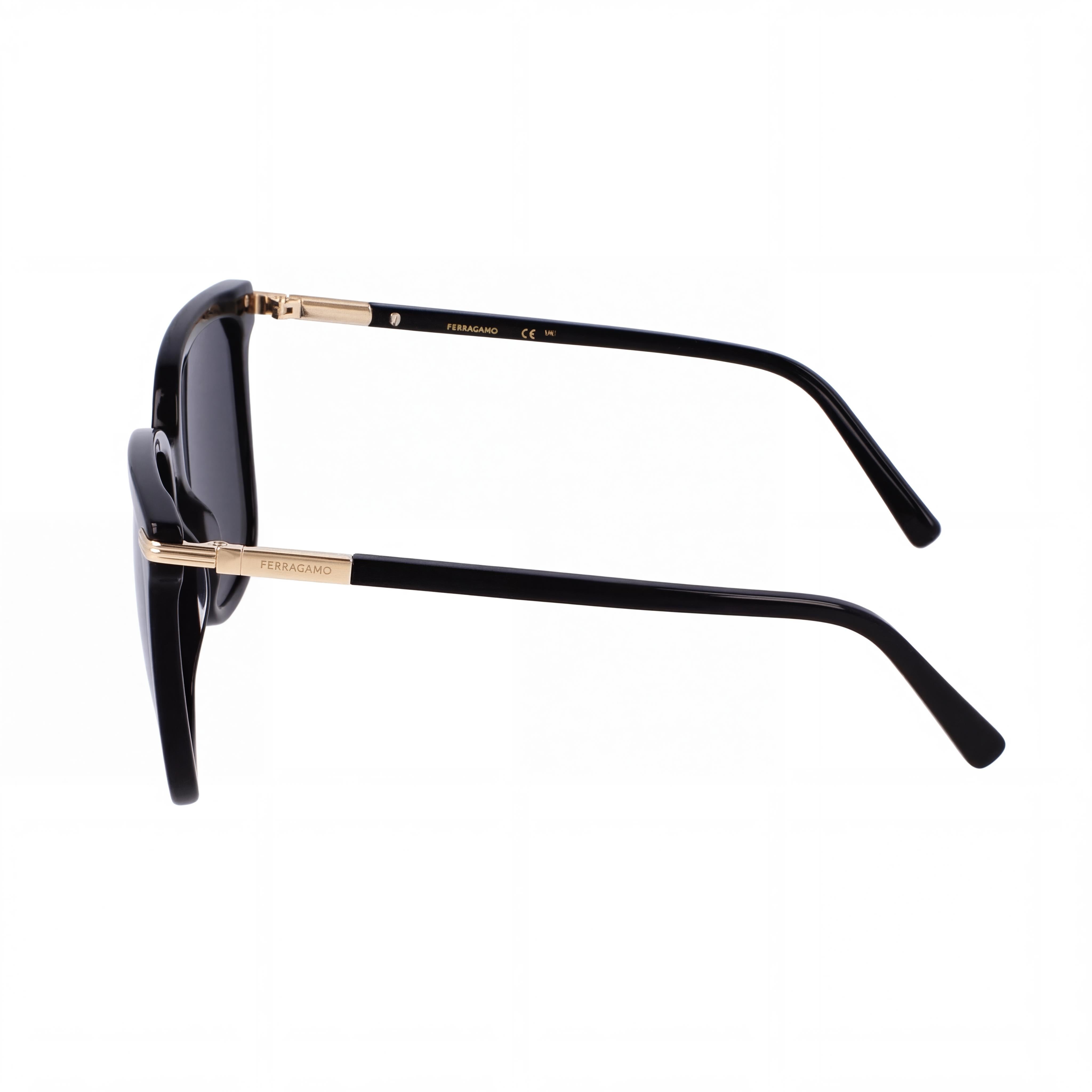 Ferragamo Sf2037s Men's Black Titanium Frame Eyewear with Polycarbonate Protection Lenses, 56-18-145mm, Photo 3