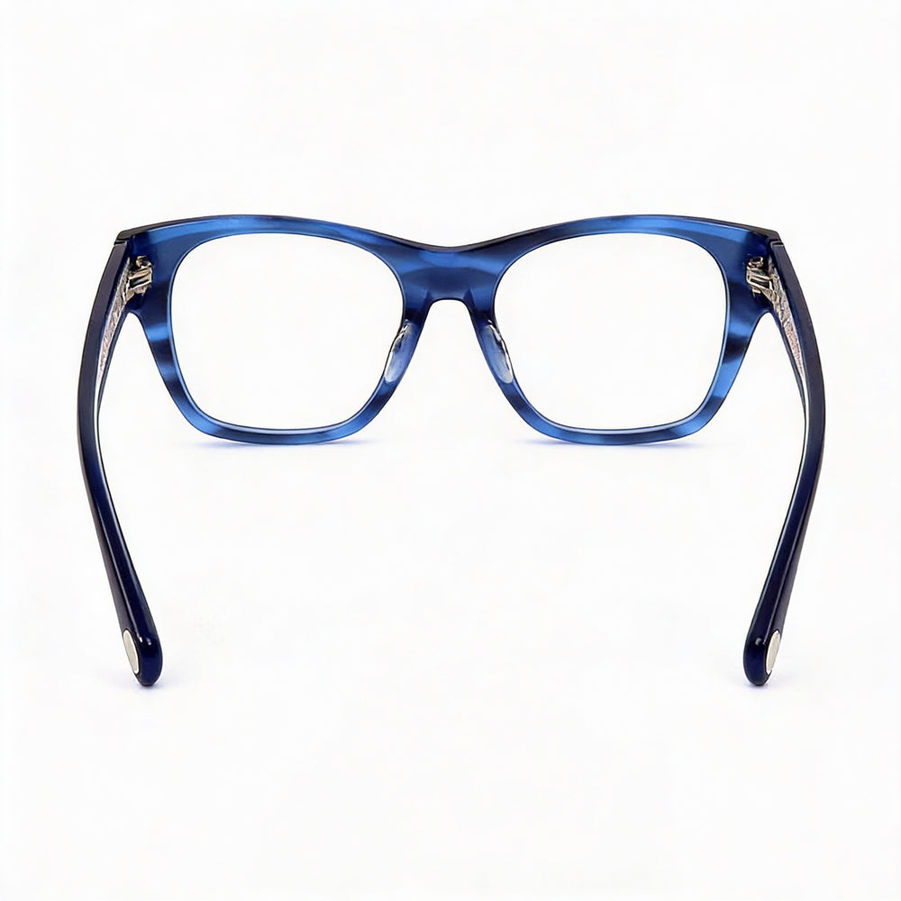 Gafas de sol modernas Tommy Hilfiger para mujer, con marco de acetato de cuerno azul y ancho de lente de 49 mm