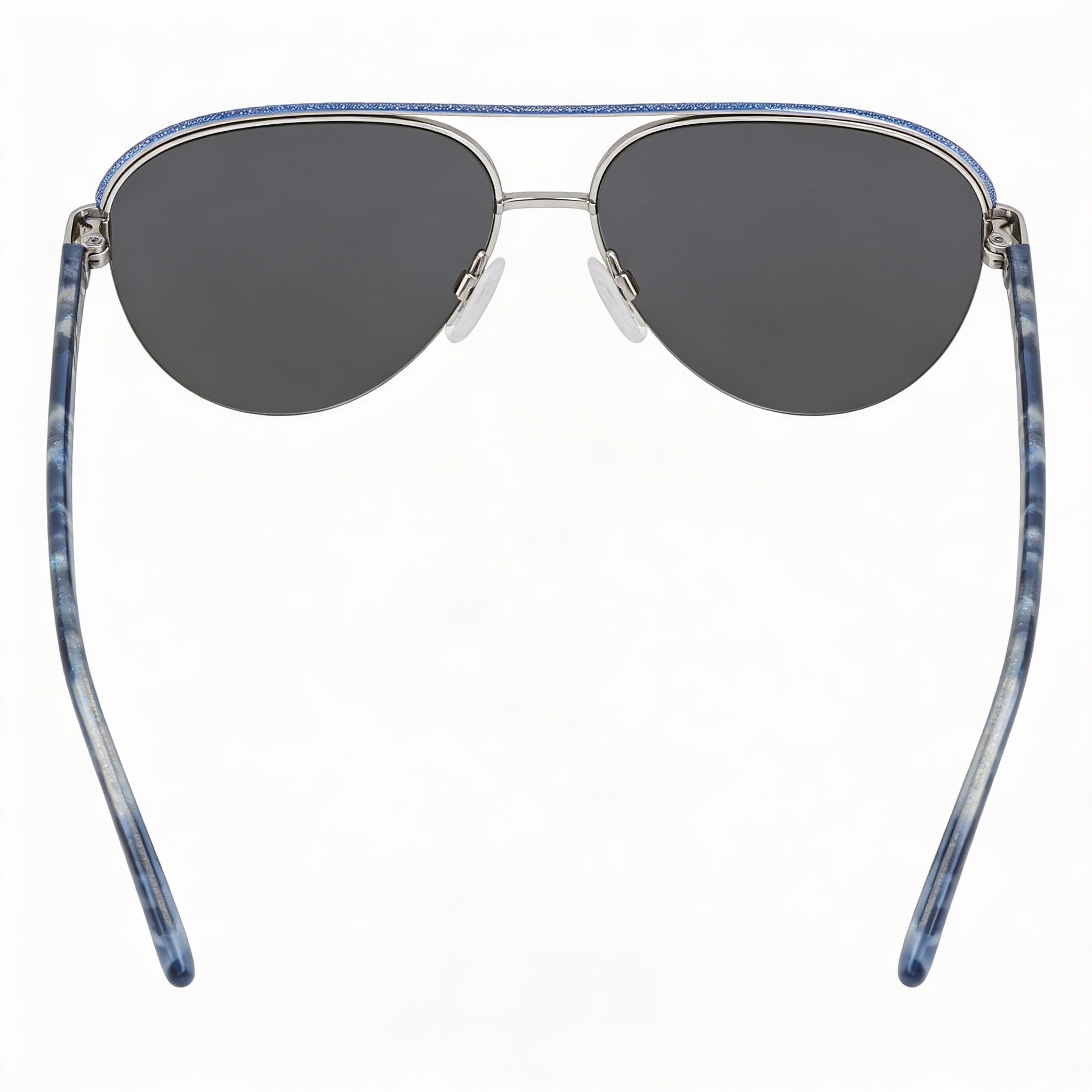 BEBE Classic Women's Lightweight Acetate Frame Eyewear, Silver with Multicolor Lenses, Size 57-15-140, Photo 3