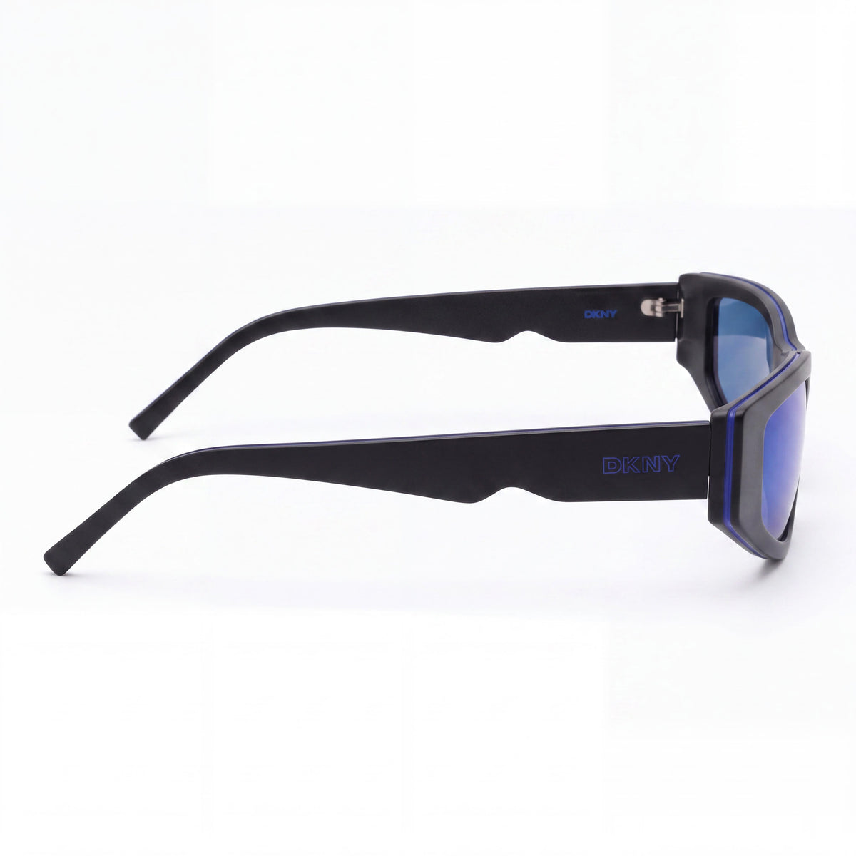 DKNY Classic Women's Black Blue Mirror Acetate Sunglasses with Blue Mirror Lenses, 100% UV Protection, 55mm, Photo 3