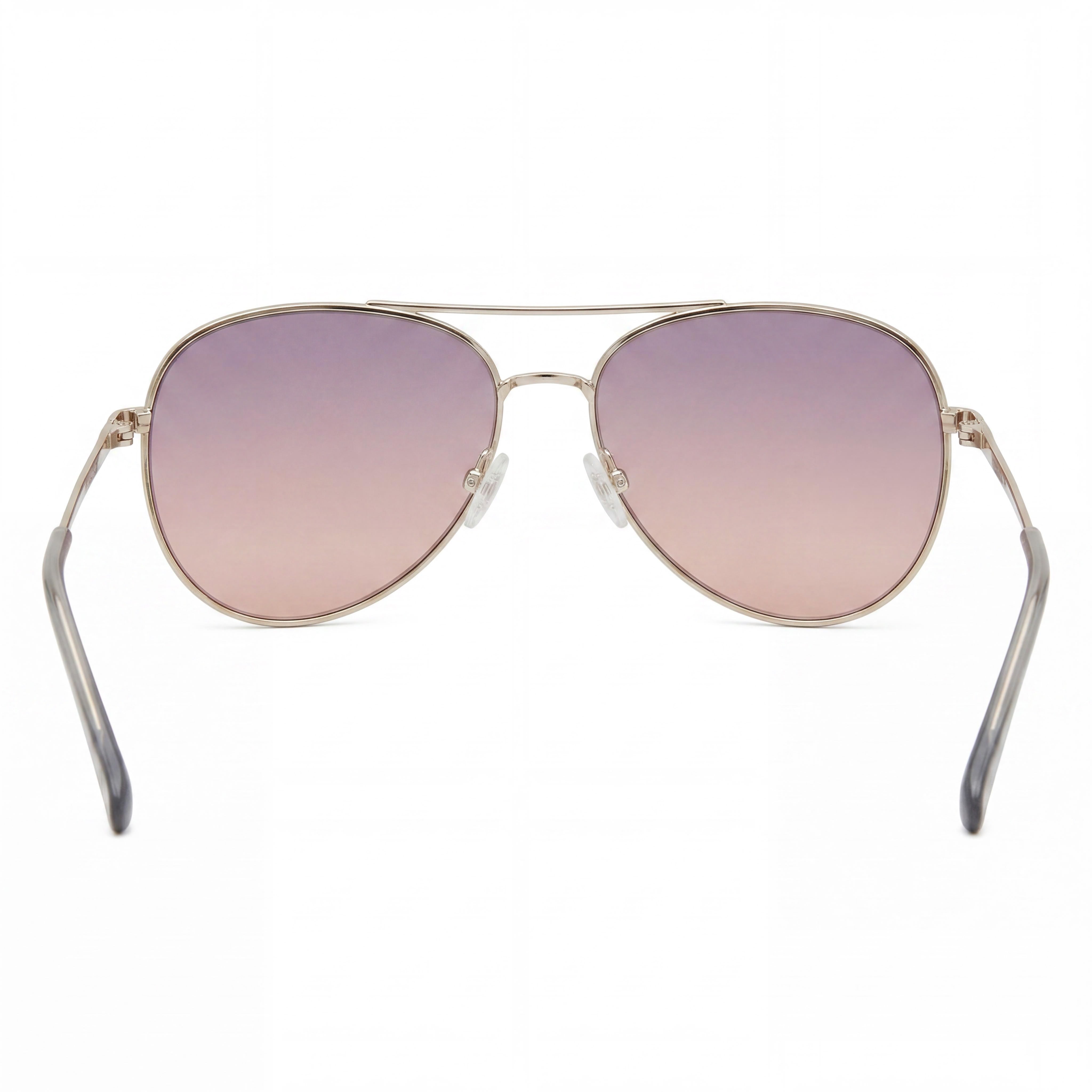 Gafas de sol de aviador para mujer MARCOLIN USA, INC con montura metálica brillante, lentes ahumadas y 100 % protección UV, Photo 3