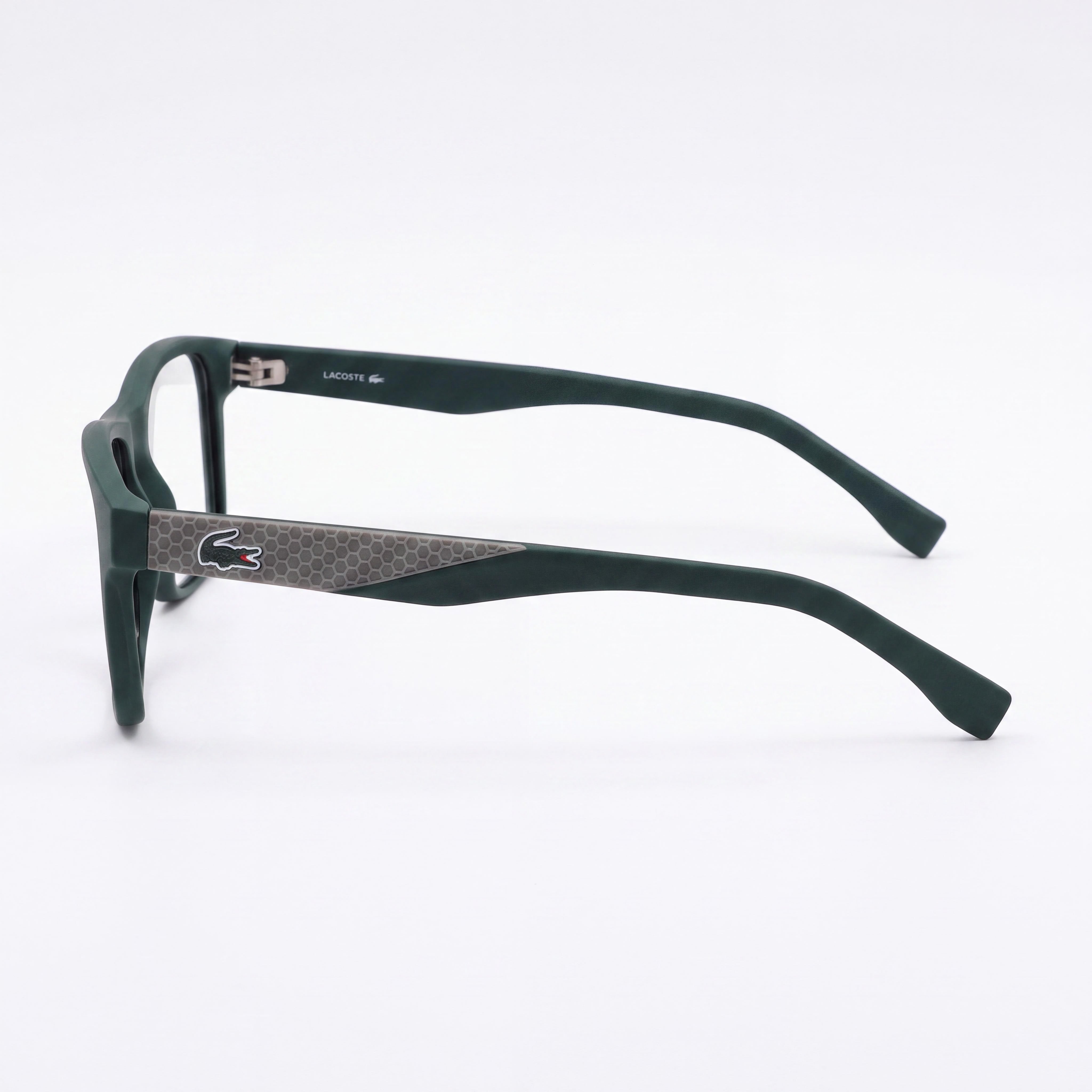 Gafas Oftálmicas Informales Lacoste para Hombre con Montura Verde Mate y Lentes de Plástico Transparente, Talla 54-17-150, Photo 2