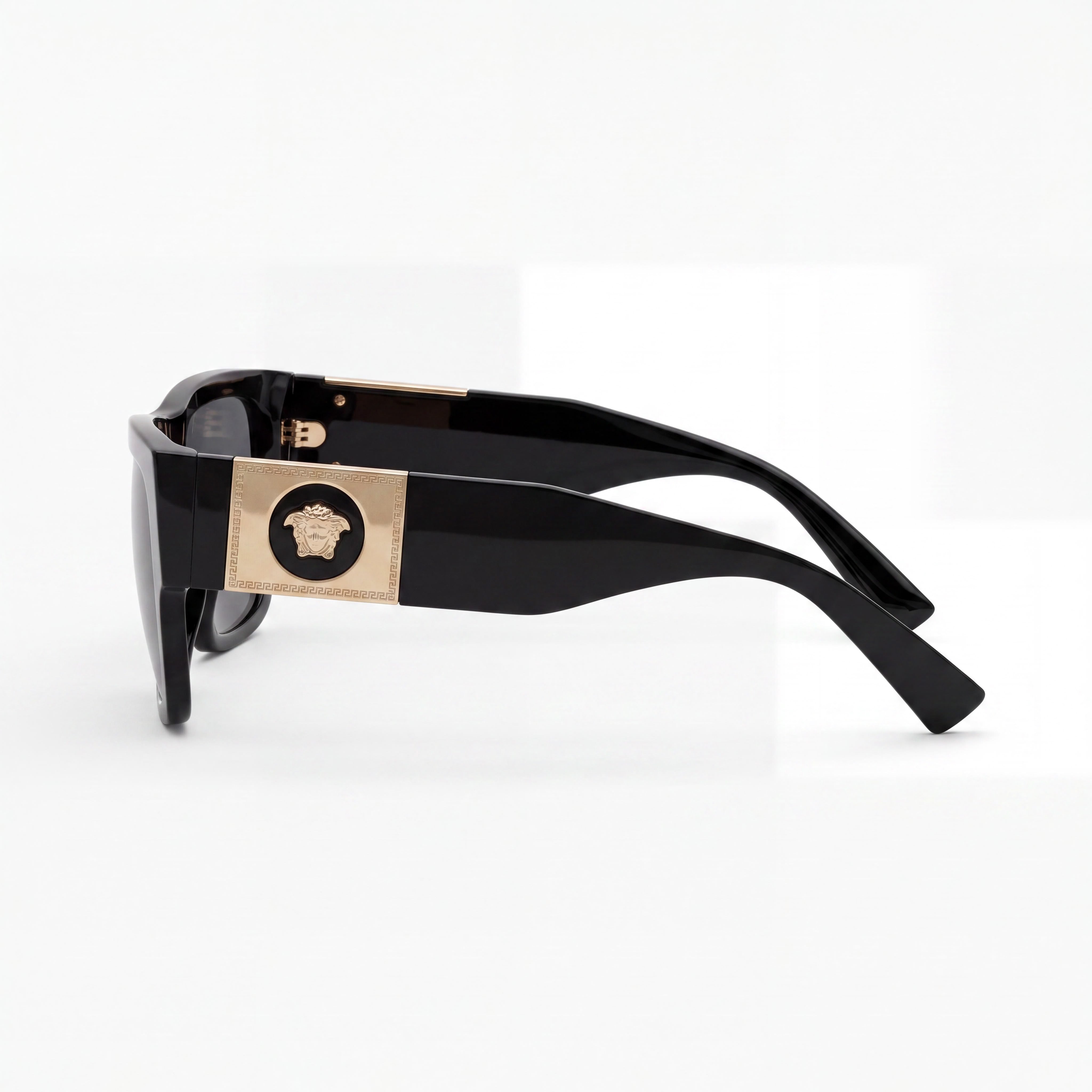 Versace VE4406 Unisex Sunglasses | Black Dark Grey Plastic Frame | Dark Grey Polycarbonate Lenses | UV Protection | 56mm, Photo 3