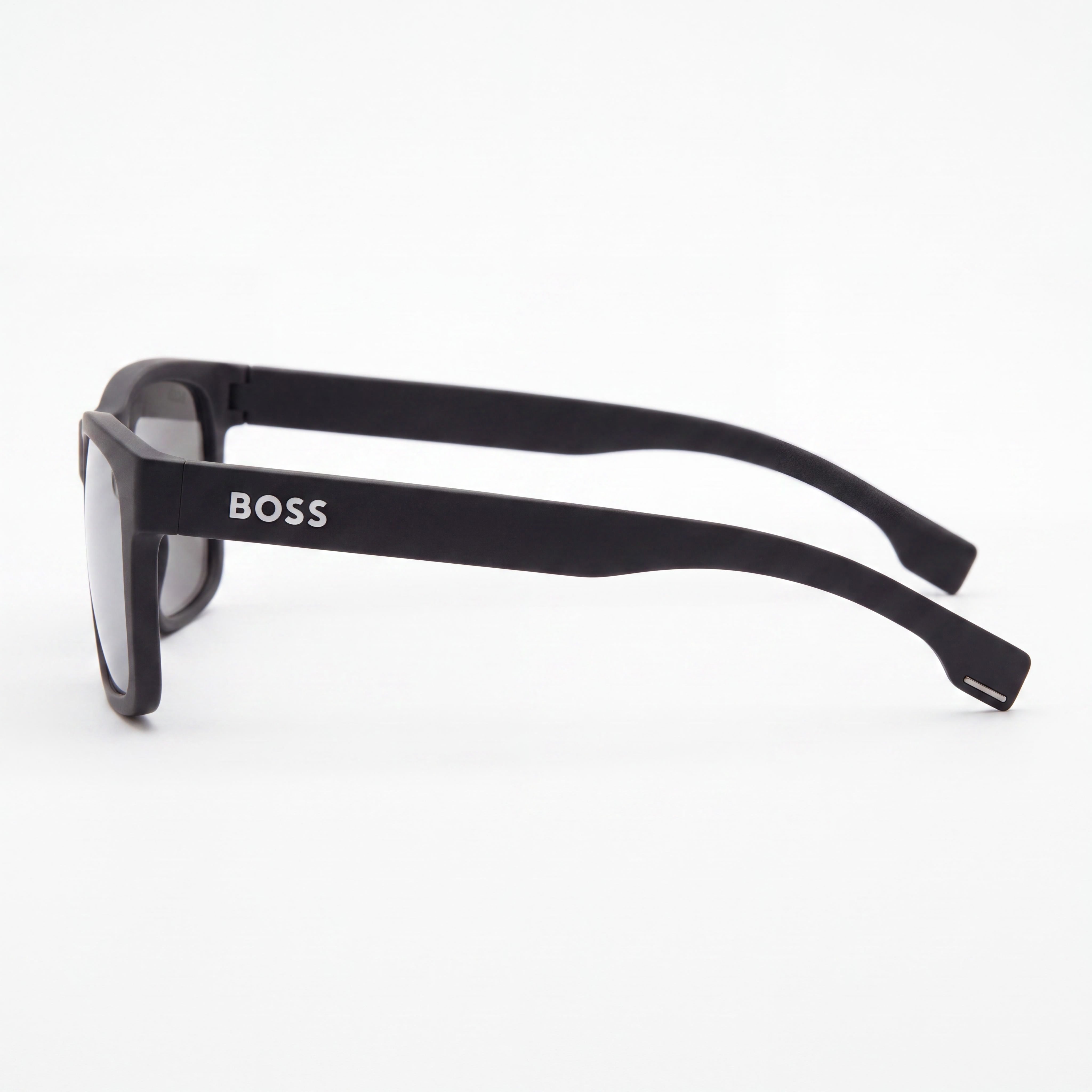 Gafas de sol Hugo Boss Classic para hombre, negras y plateadas, con montura de inyección de propionato de celulosa, espejo plateado, no polarizadas, protección UV, 55-20-145, Photo 3