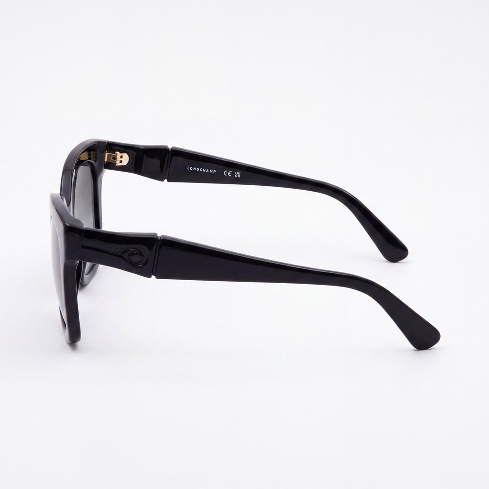 Longchamp LO 793 S 001 Gafas de sol clásicas para mujer, montura de acetato negro, protección UV 400, lentes multicolor 53-23-145mm