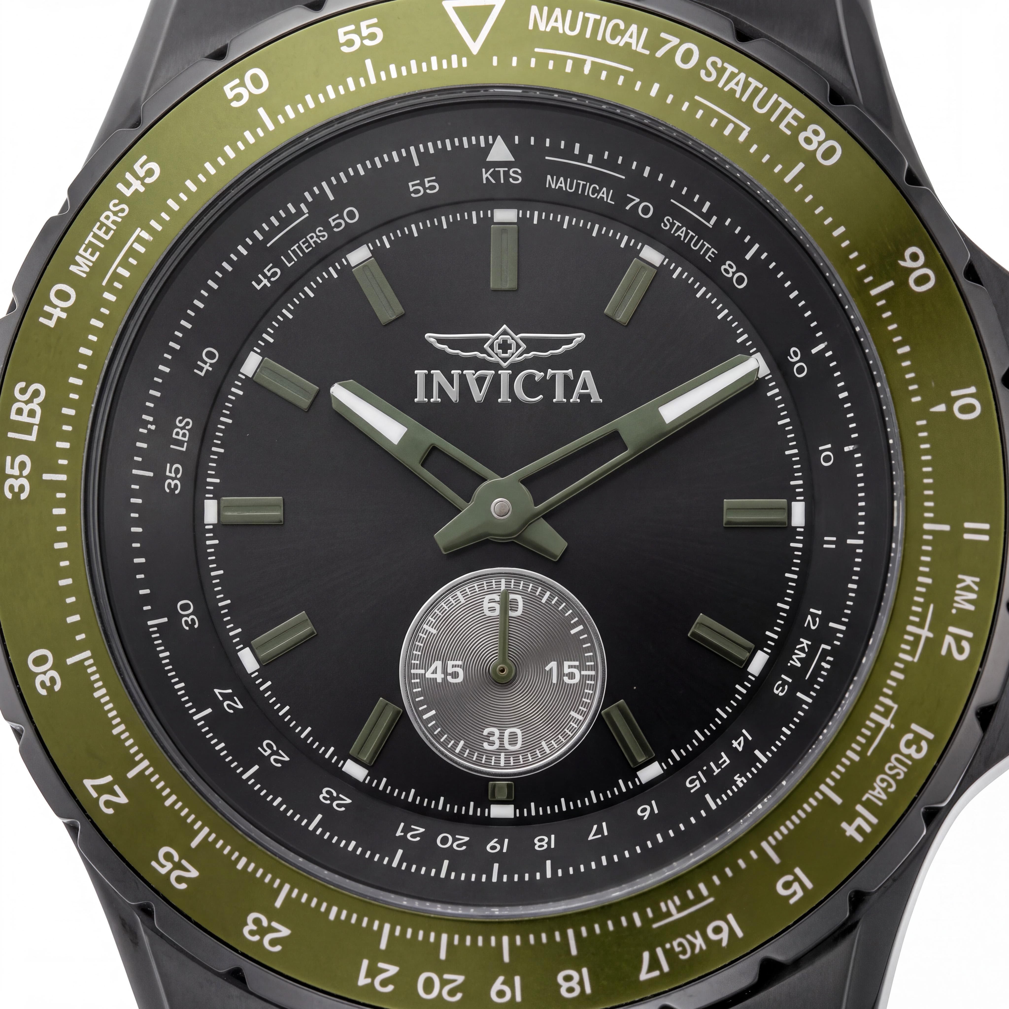 Invicta Aviator 49311 Unisex Quartz Wrist Watch with Black Dial, Stainless Steel Case, 50mm, Photo 2