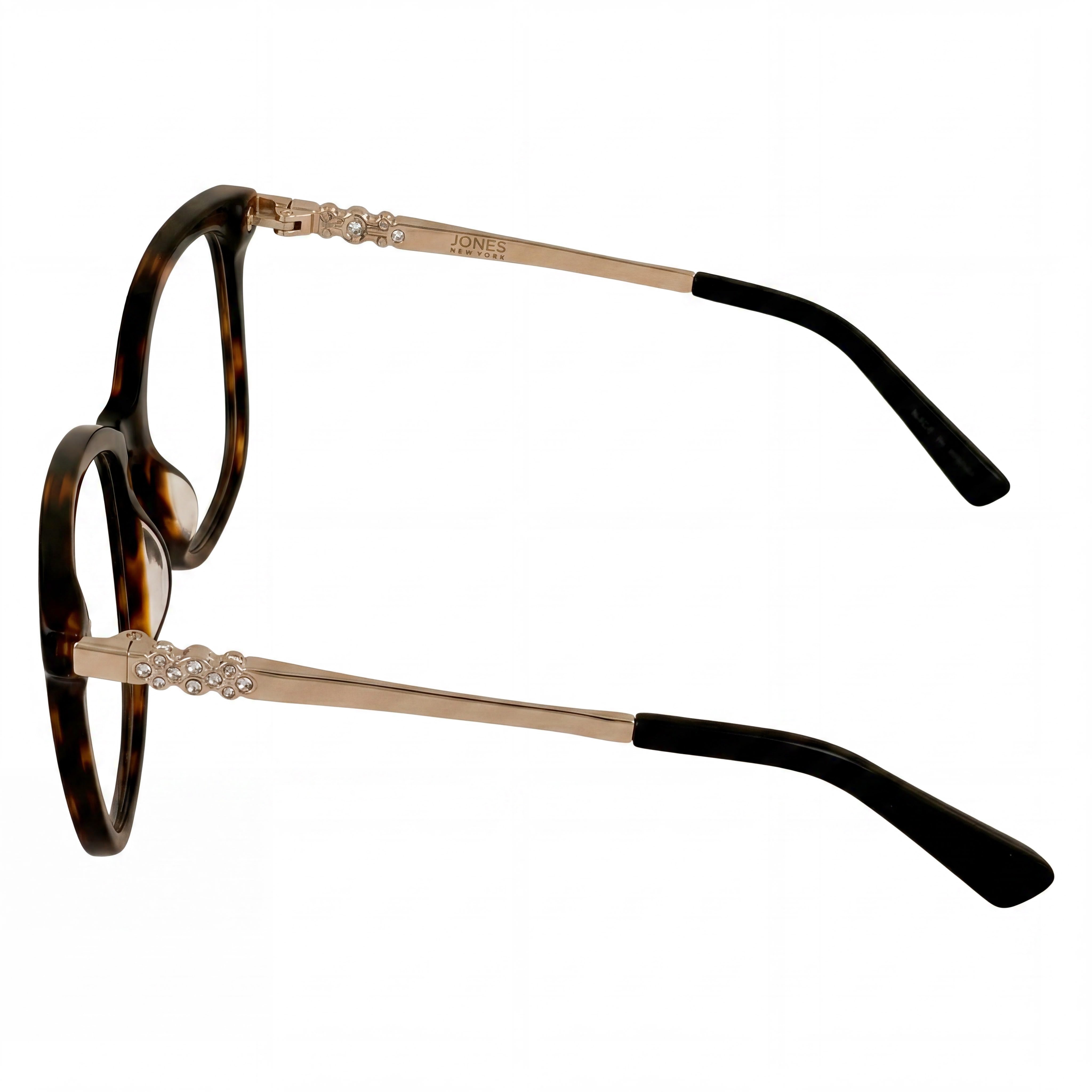 Montura de gafas de plástico cuadradas suaves para hombre Jones New York, color cuerno marrón, 56-15-140, Photo 2
