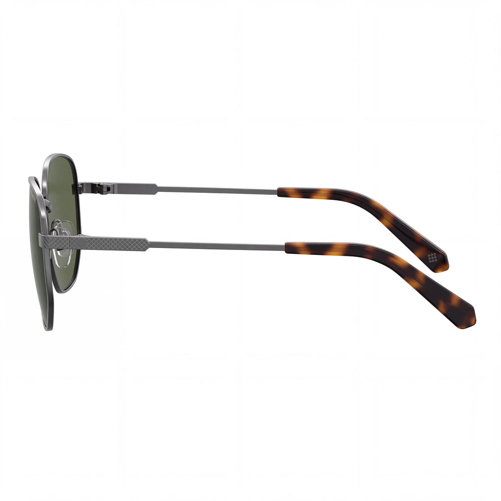 Polaroid 2081/S/X Men's Dark Ruthenium Stainless Steel Rectangular Green Polarized UV Protection Sunglasses 51-19-145