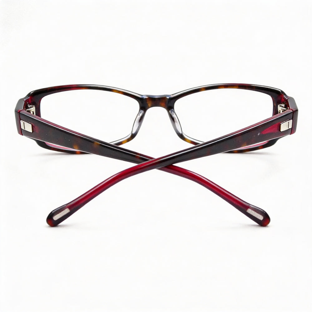 Fossil Oval Lizzie Women's Dark Tortoise Acetate Prescription Ready Eyeglasses 51mm Clear Demo Lenses