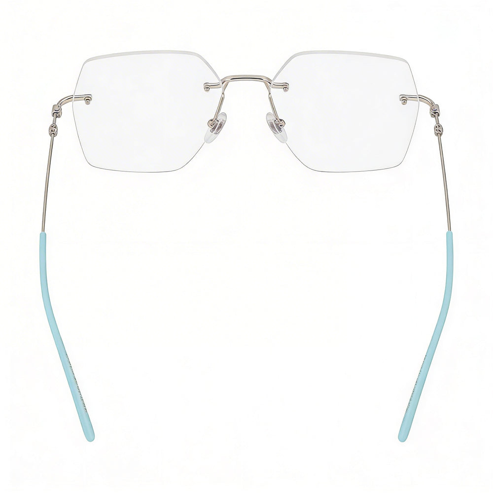 Gucci Women's Square/Rectangle Metal Frame Eyeglasses Silver Transparent 55mm