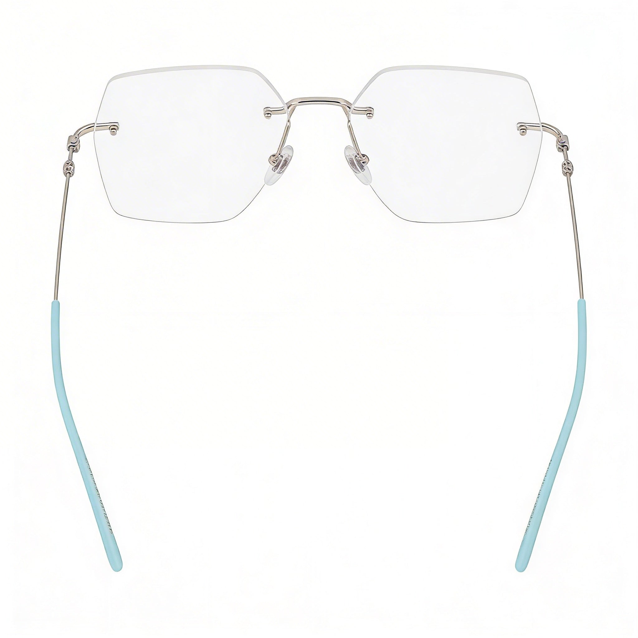 Gucci Women's Square/Rectangle Metal Frame Eyeglasses Silver Transparent 55mm, Photo 4