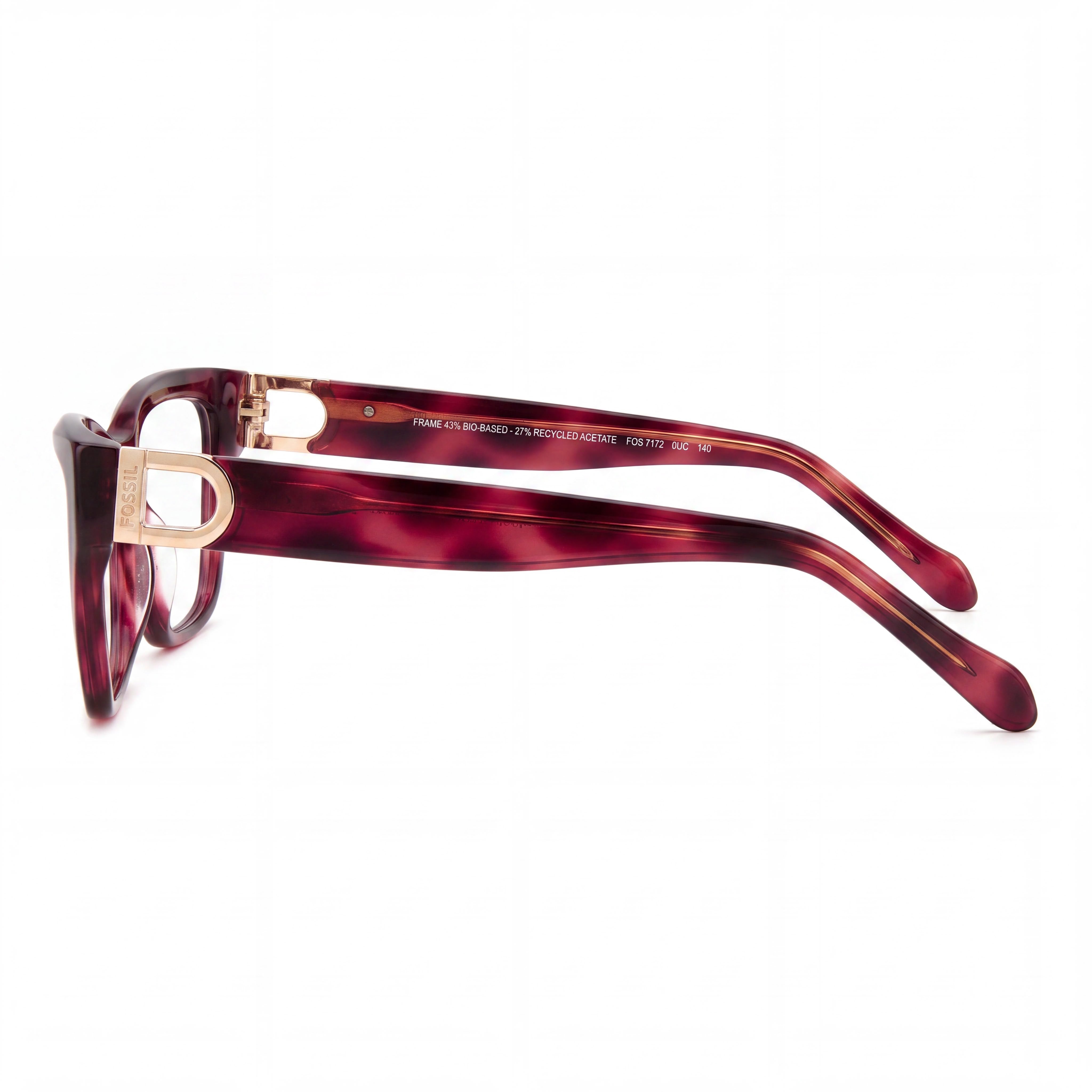 Gafas Fossil Fos 7172 de mujer ECO ACETATE Habana Roja con lentes de policarbonato multicolor no polarizadas de 54 mm, Photo 2