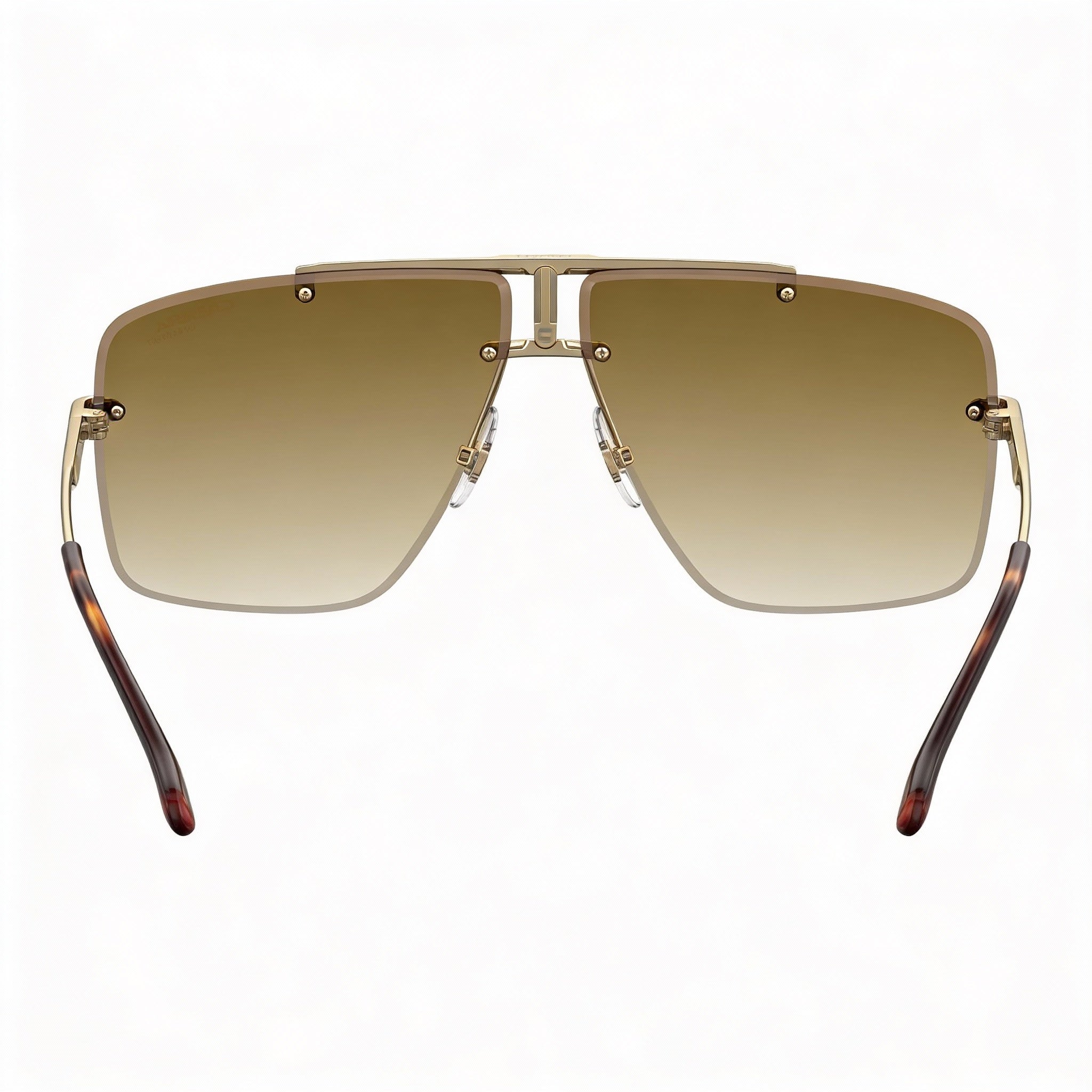 Gafas de sol unisex Carrera rectangulares con montura metálica dorada y lentes con protección UV en negro, marrón y verde de 64 mm, Photo 4