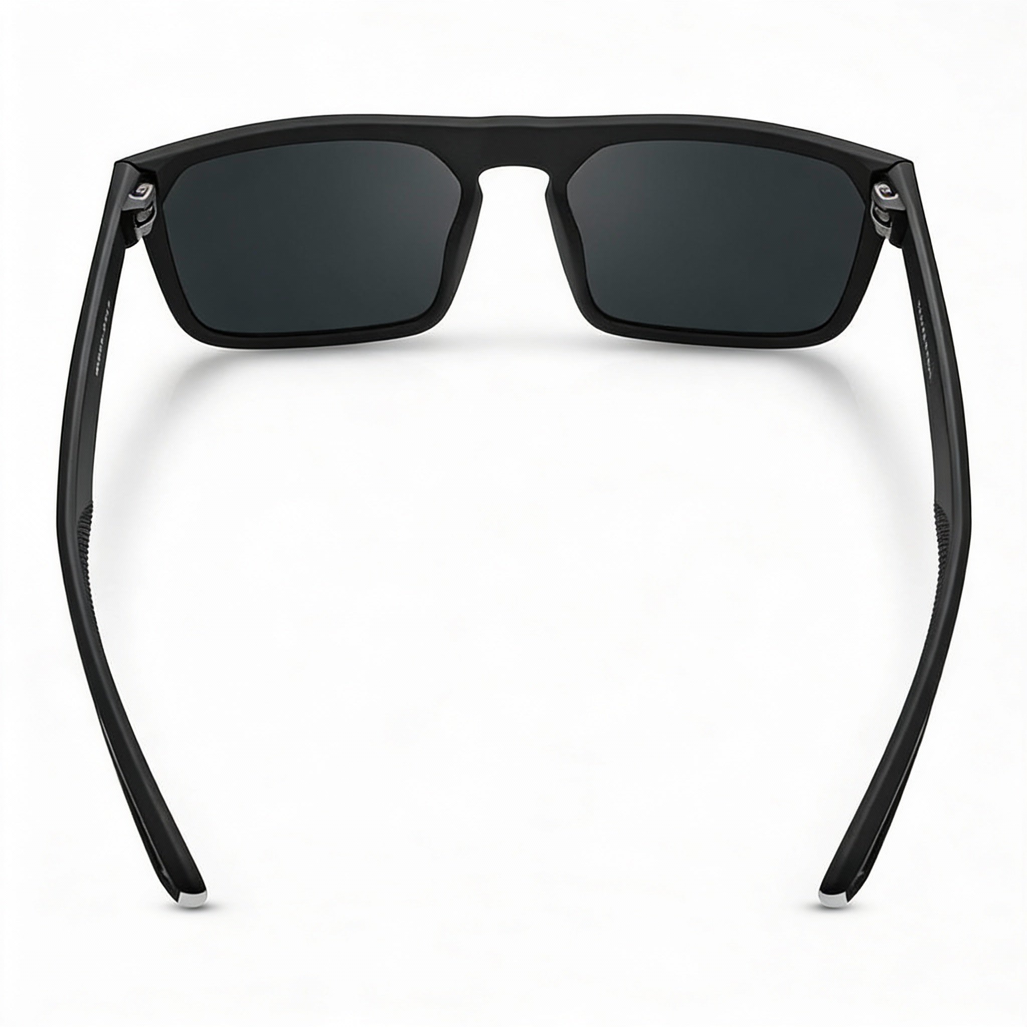 NIKE Modern Unisex Rectangular Non-Polarized Plastic Sunglasses Matte Black Frame Dark Grey Lenses 55mm, Photo 2