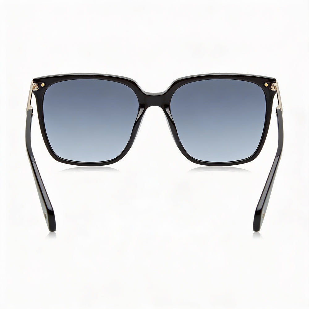 Gafas de sol cuadradas no polarizadas de acetato negro para mujer de Rag & Bone Modern Rnb1066/s, 55 mm