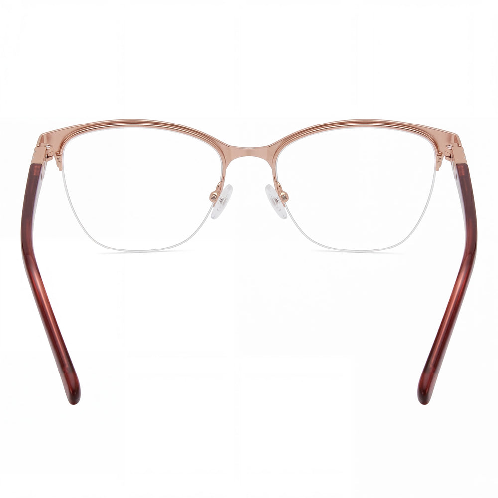 Gafas de metal color oro rosado Jones New York Vjon501 para mujer, con ancho de lente de 53 mm, ancho de puente de 16 mm y largo de patilla de 140 mm