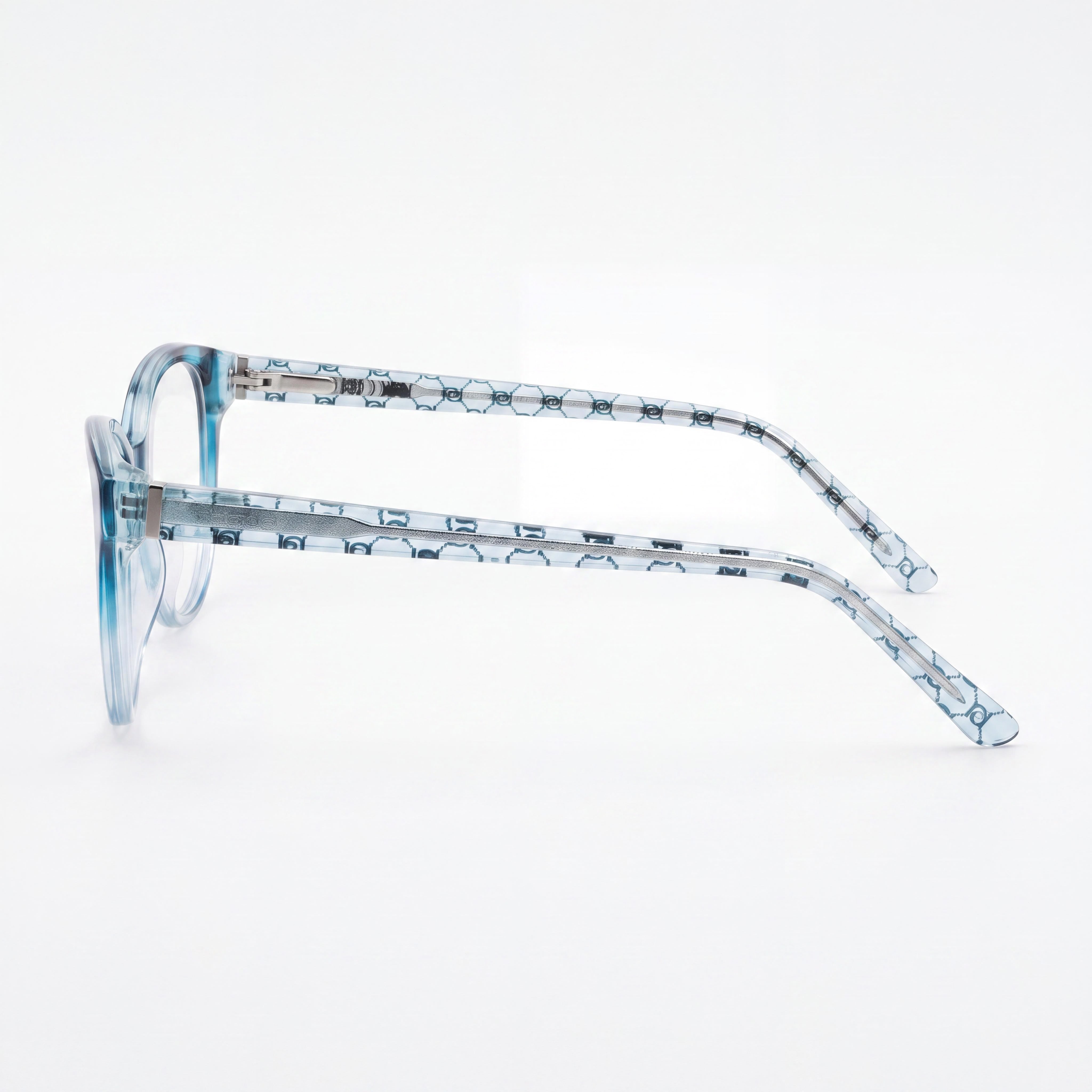 bebe Bb5195 Women's Metal Blue Eyeglass Frames with Polycarbonate Demo Lenses, Clear , 53-17-135mm, Photo 2