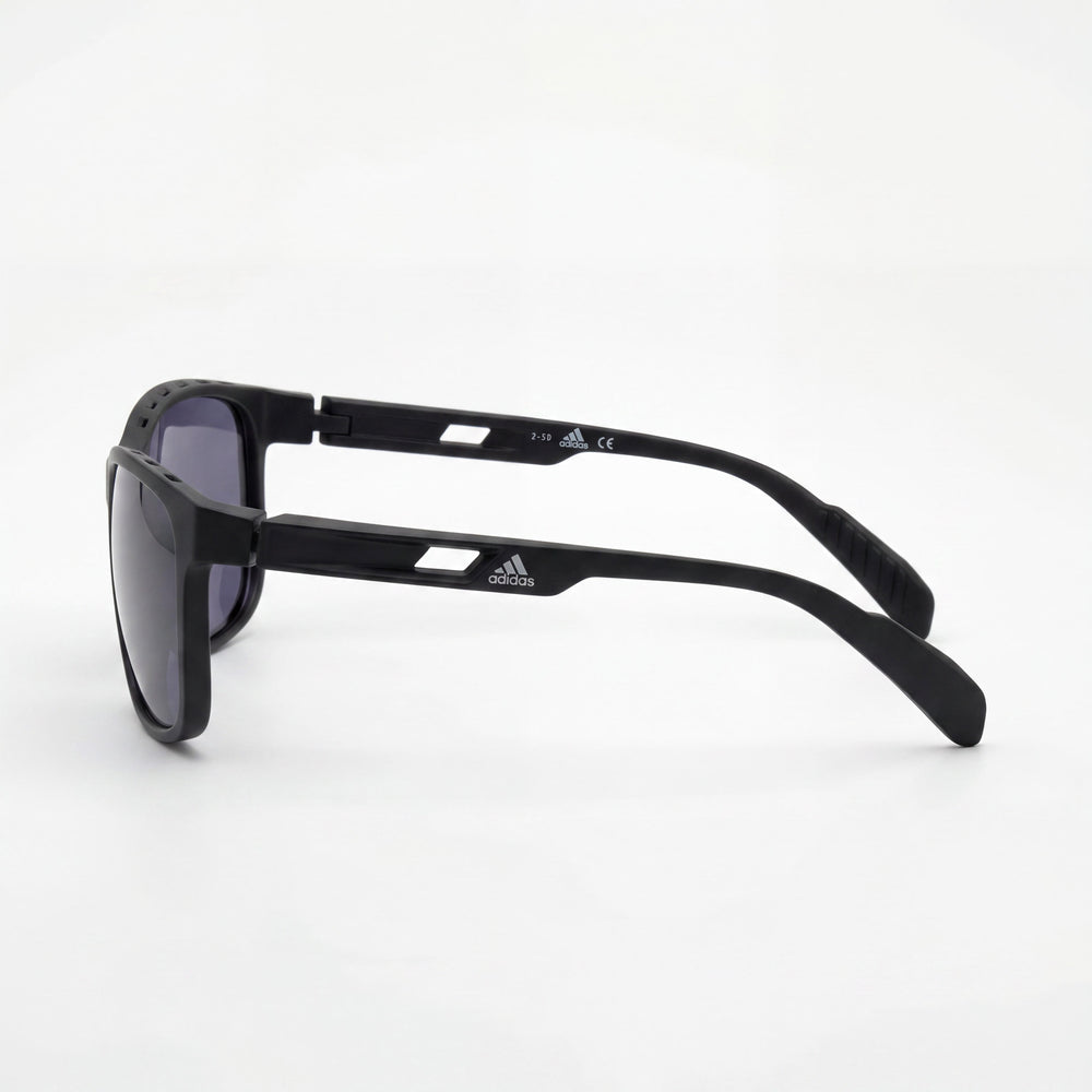 adidas Contemporary Men's Matte Black Plastic Frame Smoke Polycarbonate UV Protection Sunglasses 62mm