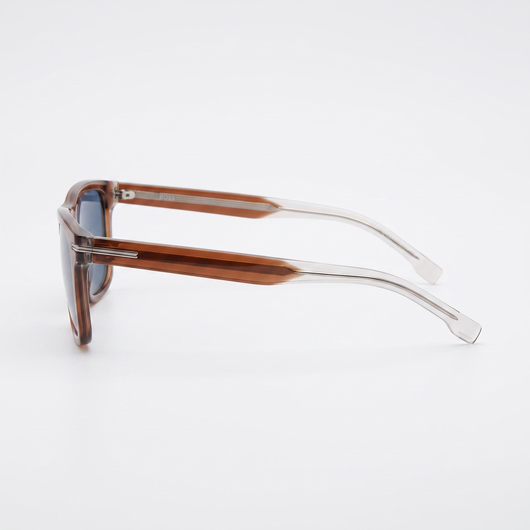 Hugo Boss Boss 1626/S Men's Casual Eco Acetate Brown Frame Blue Lens UV Protection Sunglasses 55mm, Photo 3