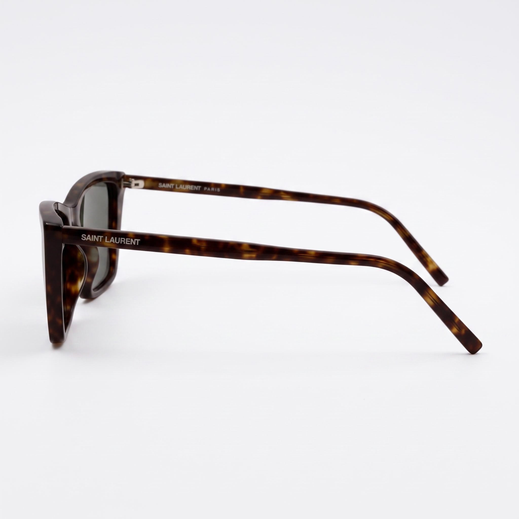 Gafas de sol Saint Laurent para mujer, montura gris Havana beige con lentes plateadas polarizadas con protección UV de 54 mm, Photo 3