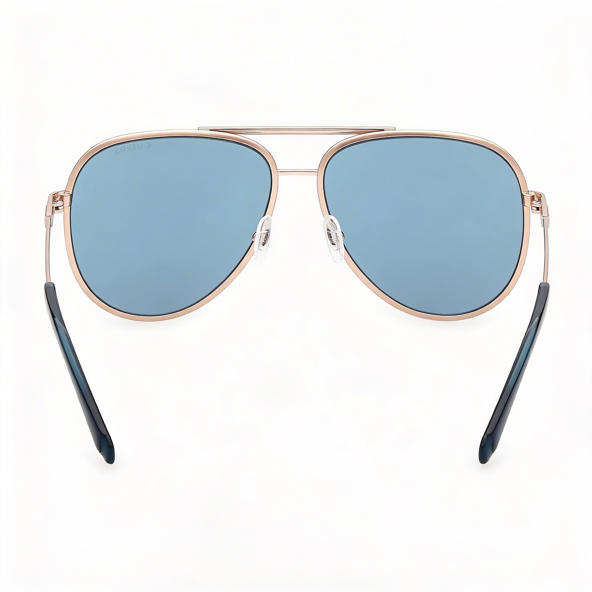 Gafas de sol Guess de aviador a rayas para mujer, montura dorada pálida, lentes azules, protección UV, 61 mm, Photo 4